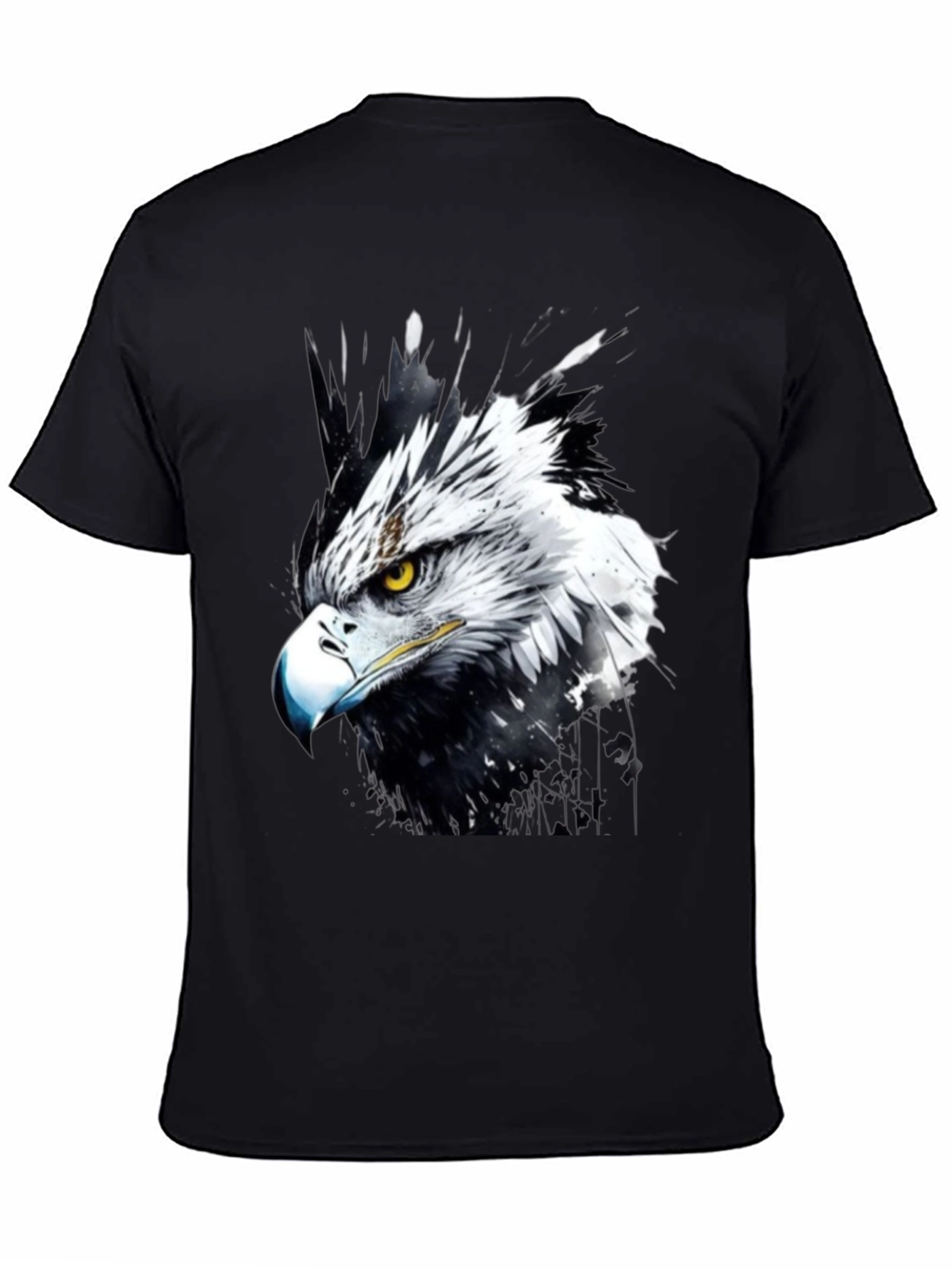 Eagle Art Print Black T-Shirt