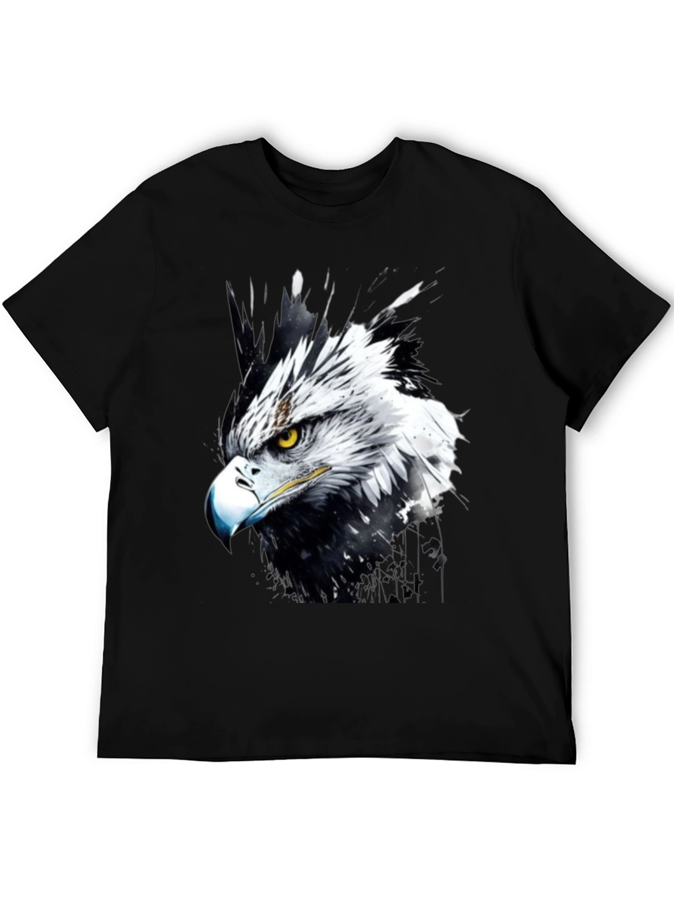 Eagle Art Print Black T-Shirt