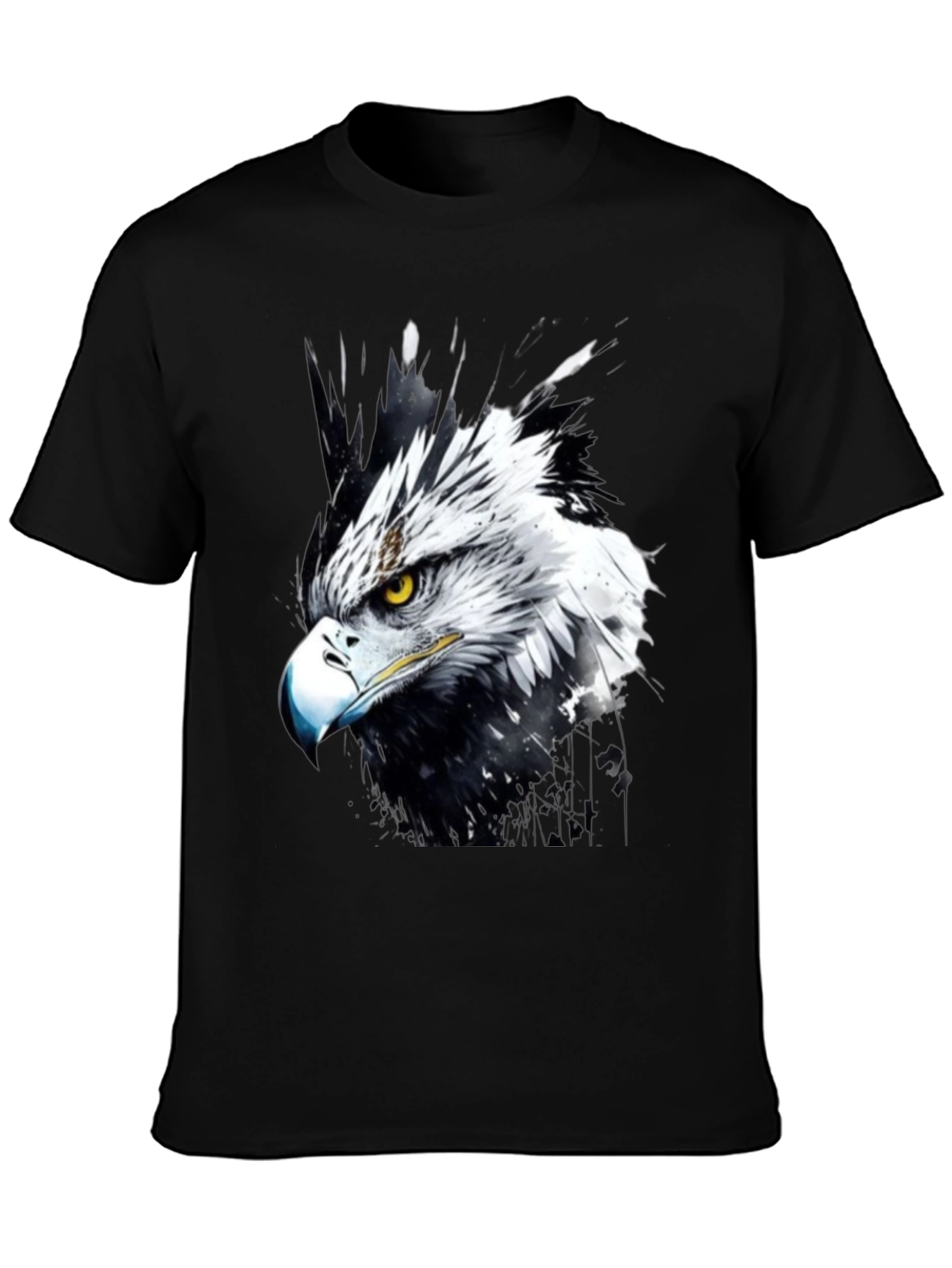 Eagle Art Print Black T-Shirt