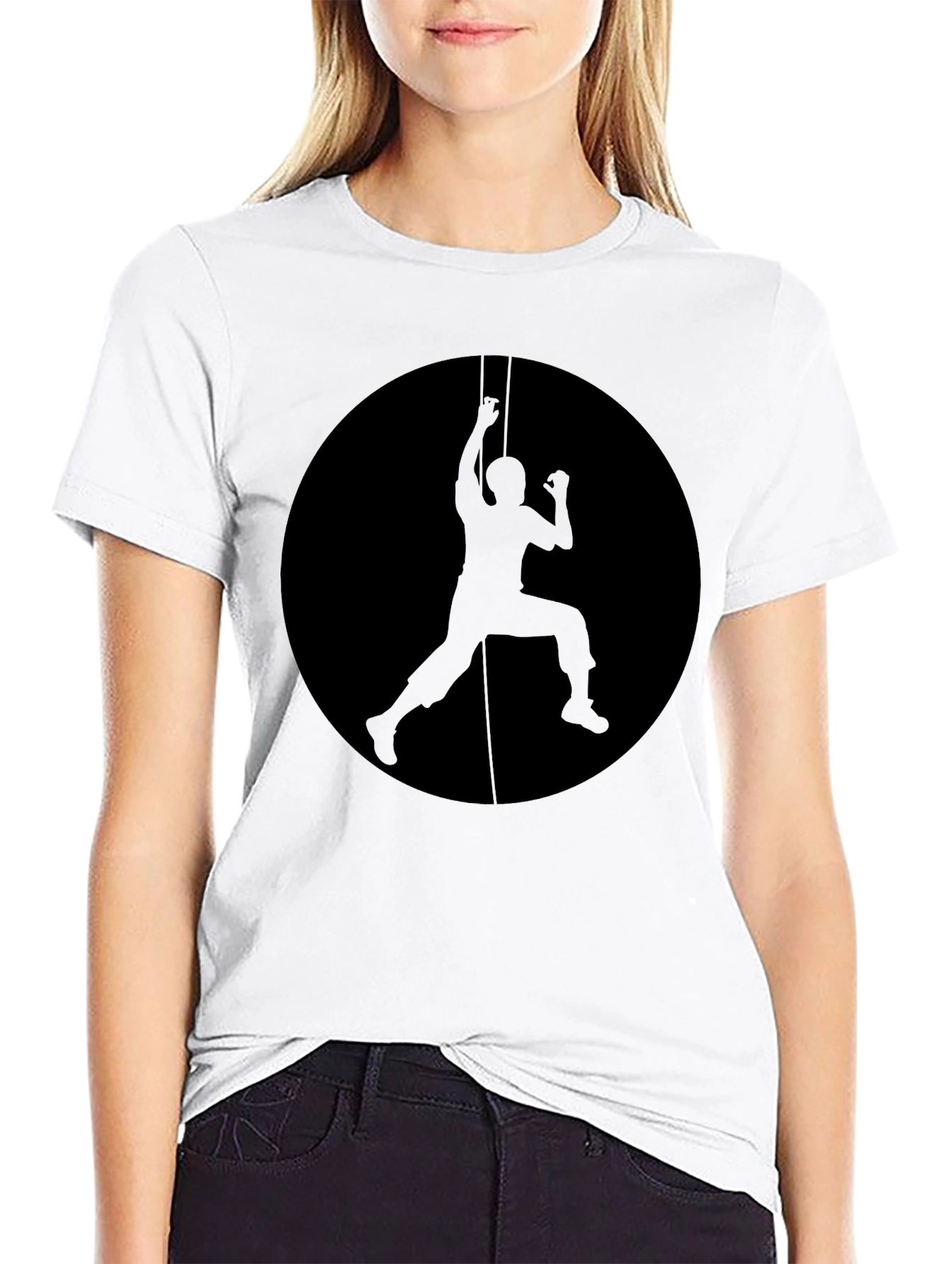 Climbing Silhouette Graphic Black T-Shirt