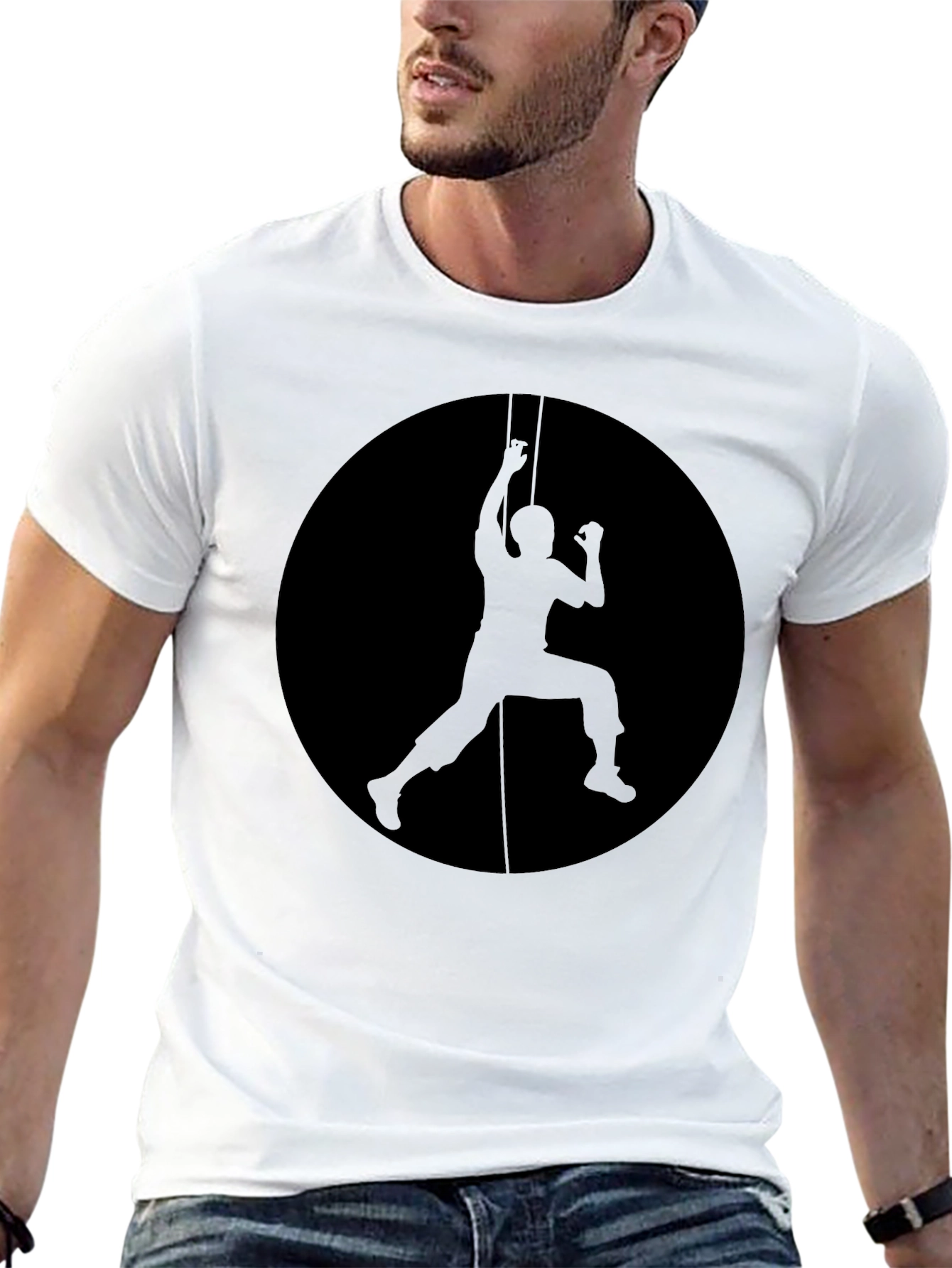 Climbing Silhouette Graphic Black T-Shirt