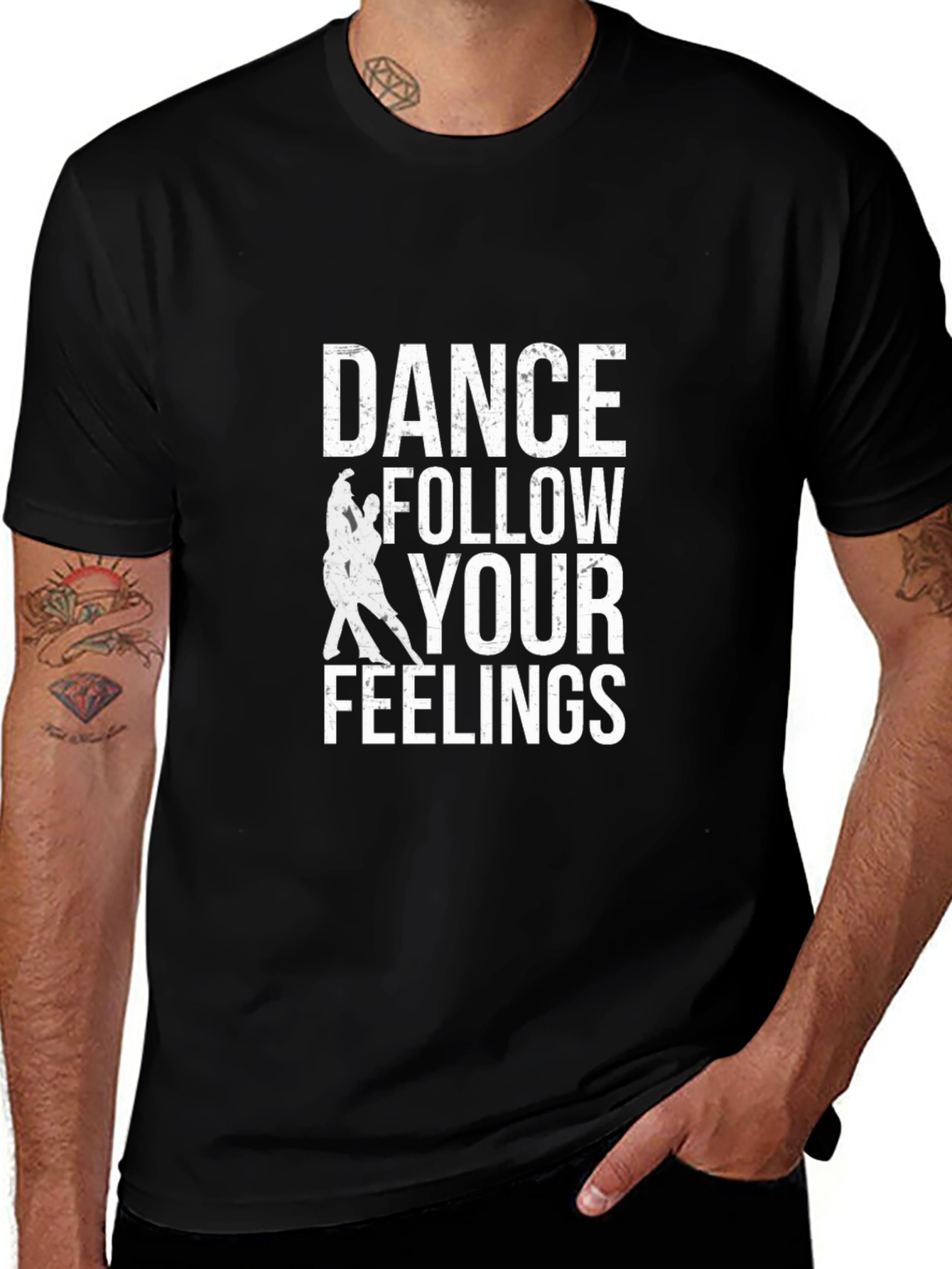Dance Follow Your Feelings T-Shirt Black Cotton Tee
