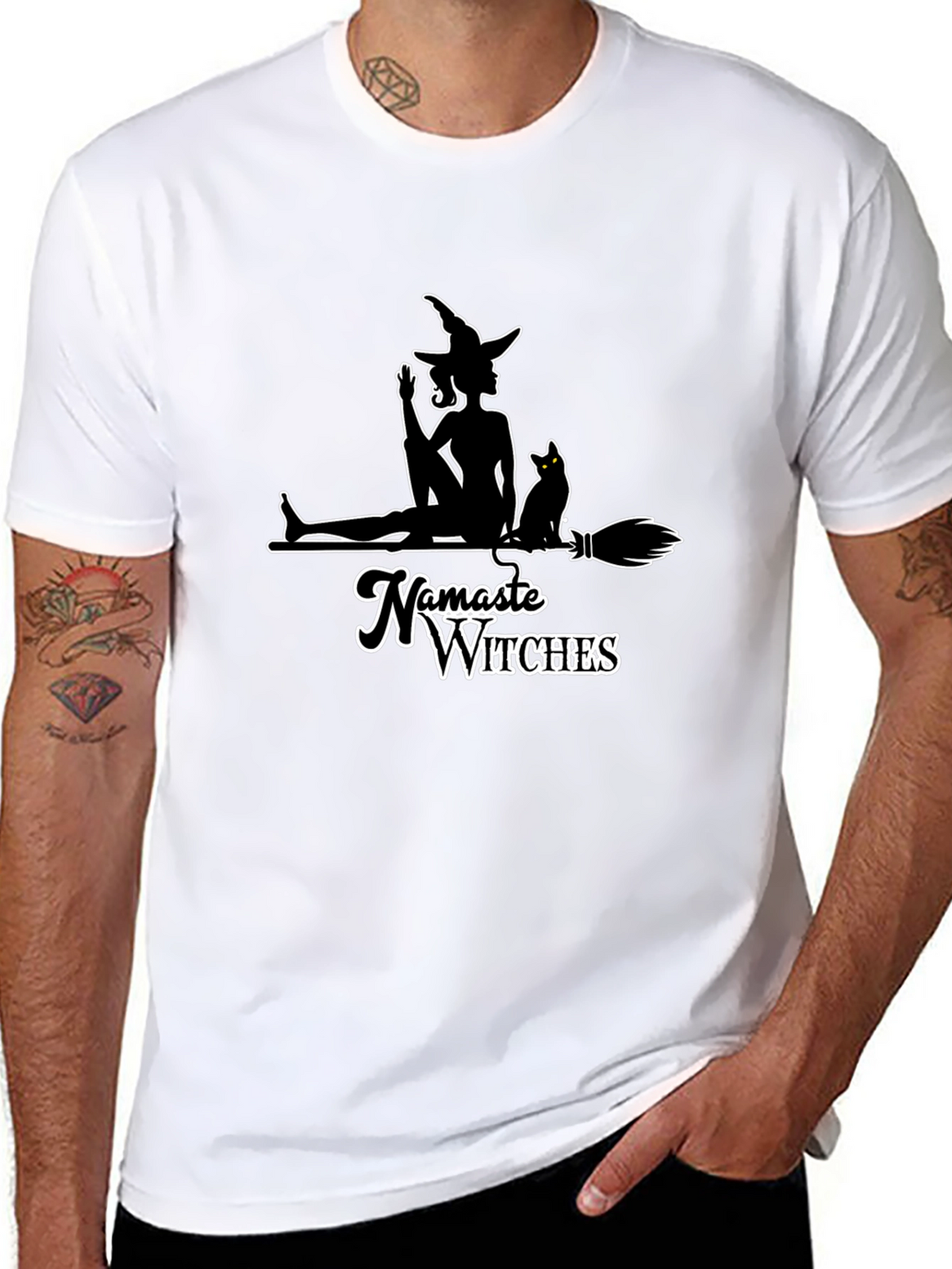 Namaste Witches Graphic Tee - Black