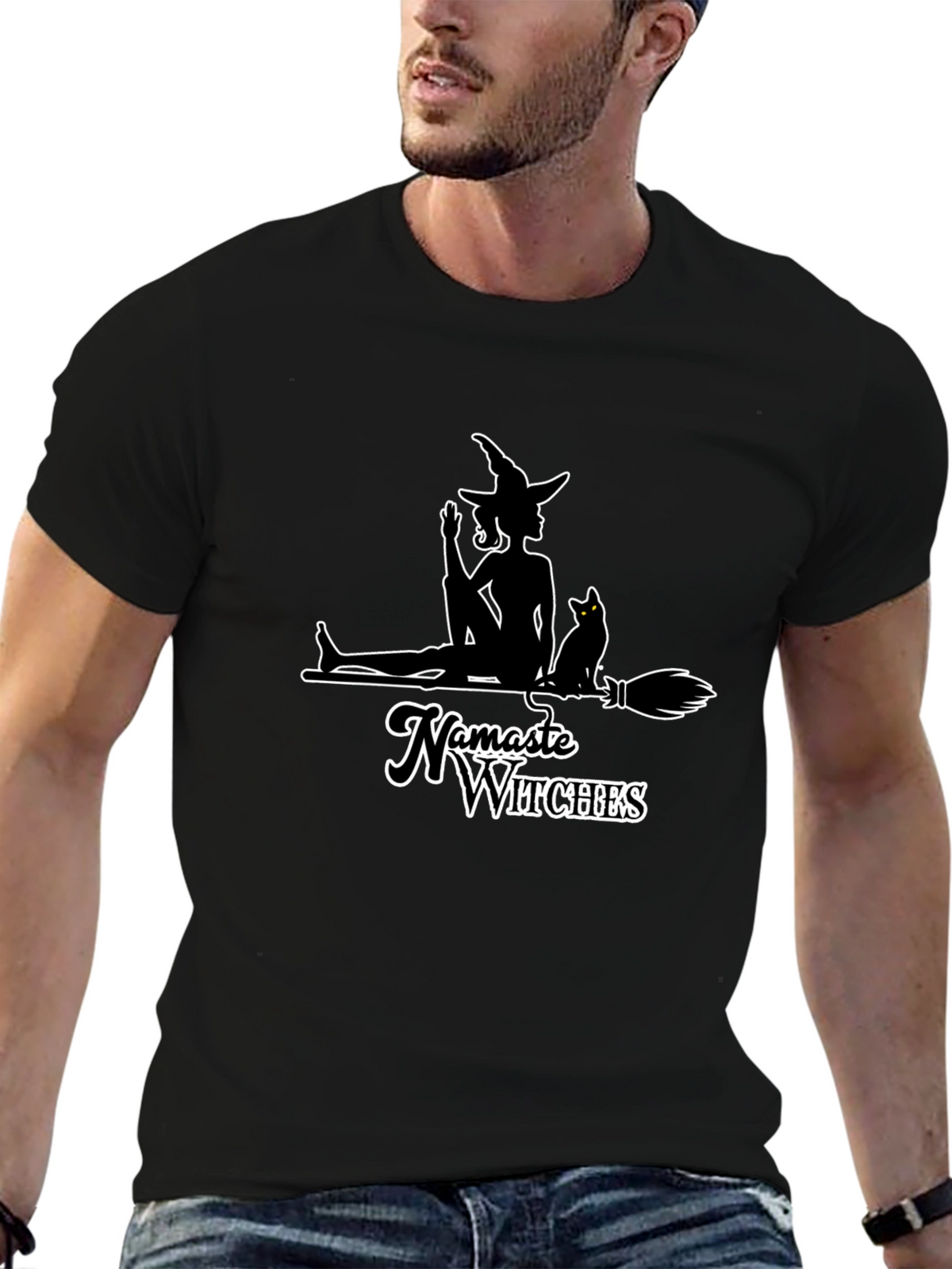 Namaste Witches Graphic Tee - Black