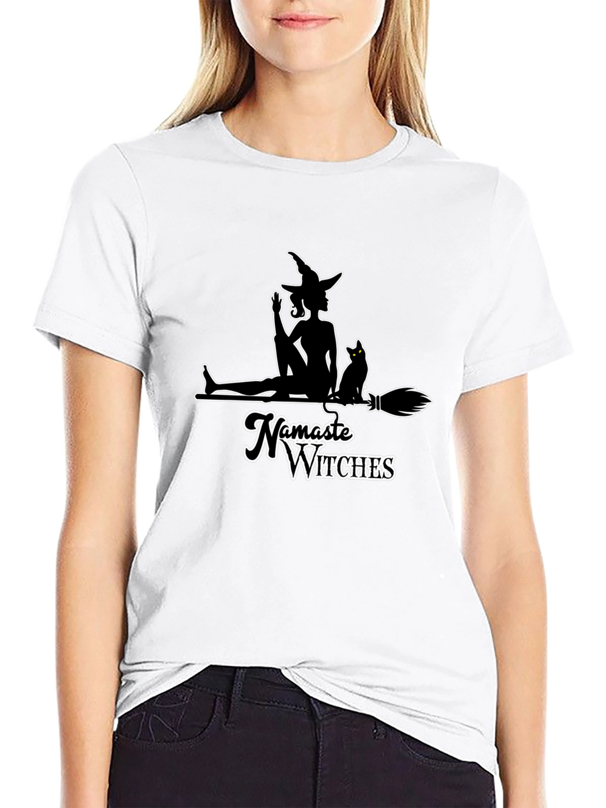 Namaste Witches Graphic Tee - Black