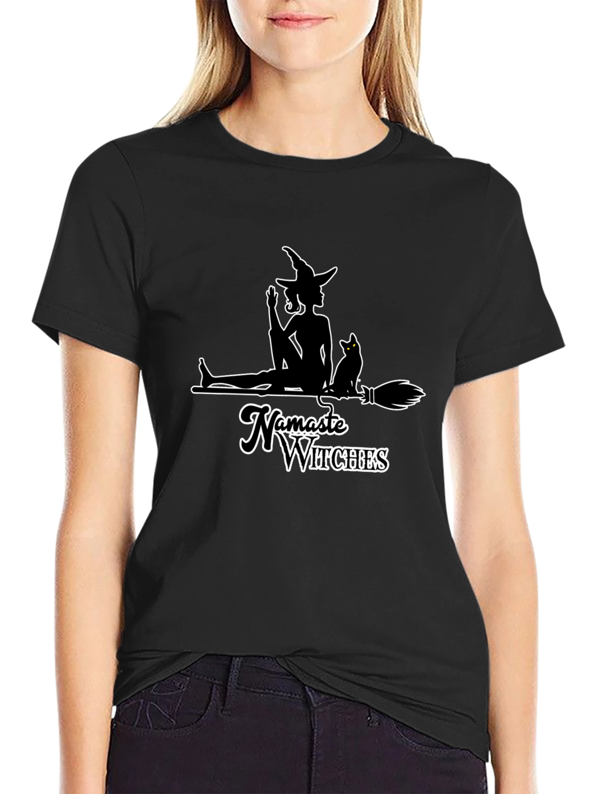 Namaste Witches Graphic Tee - Black