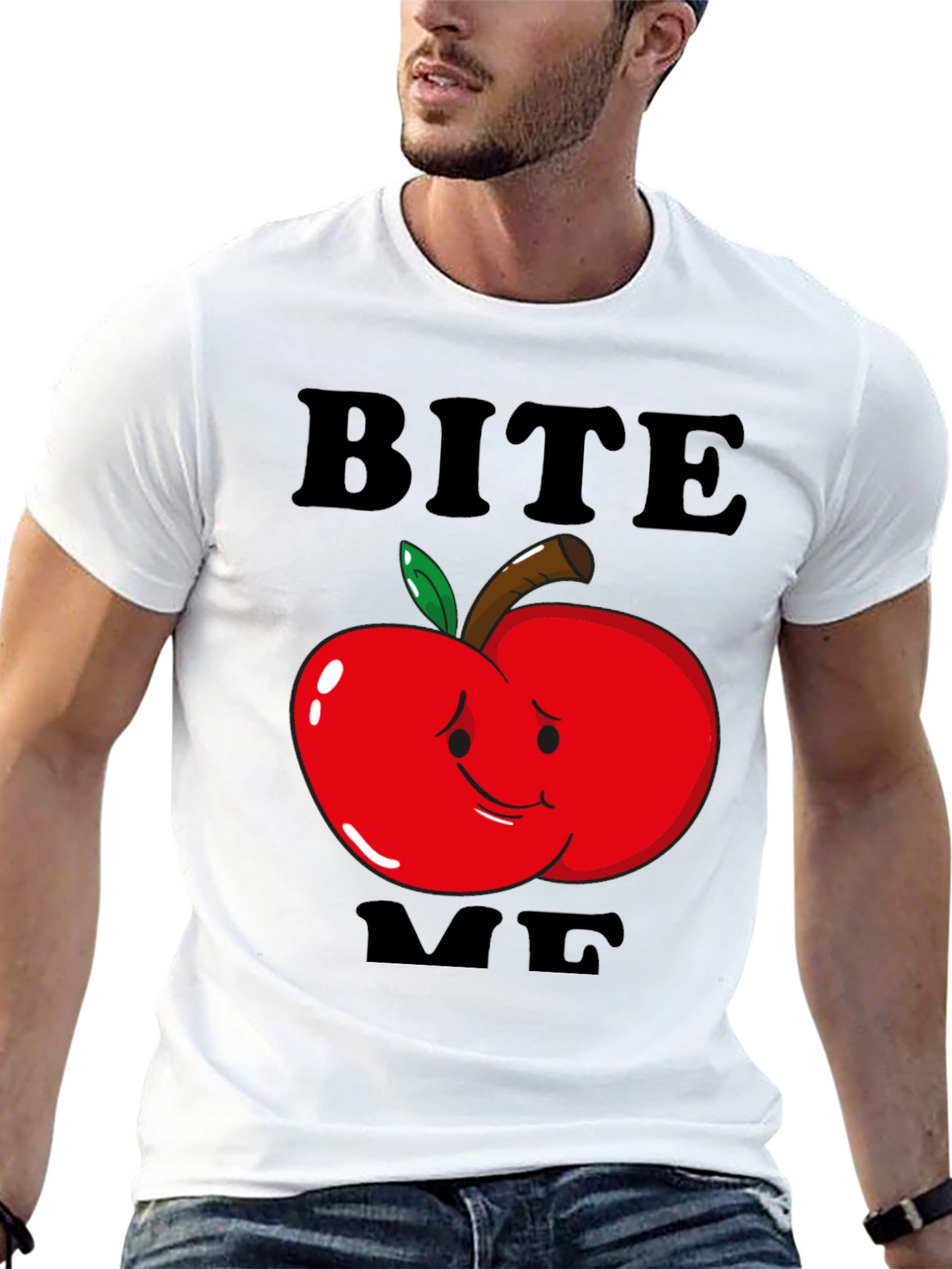 Bite Me Apple Graphic T-Shirt