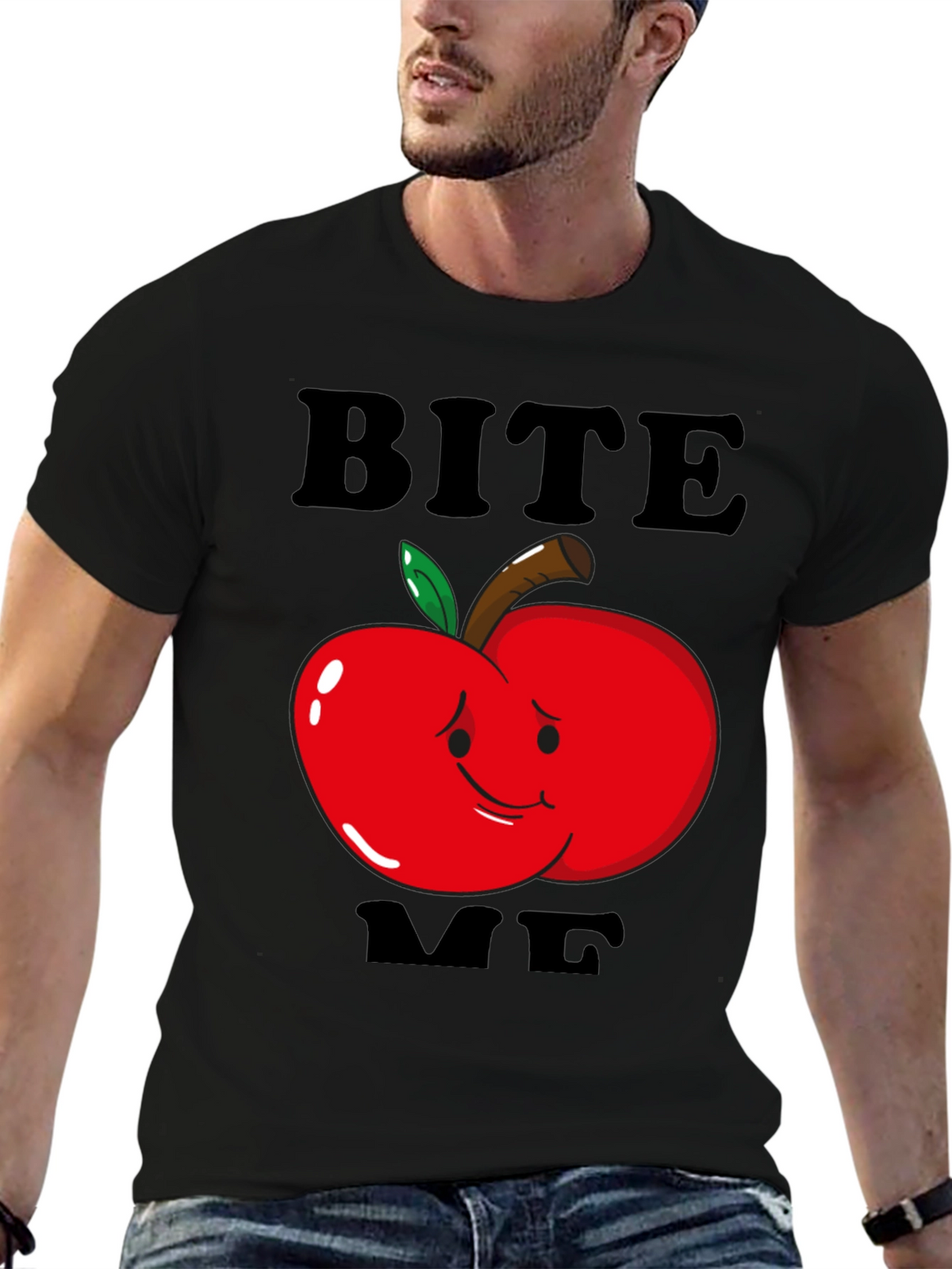 Bite Me Apple Graphic T-Shirt