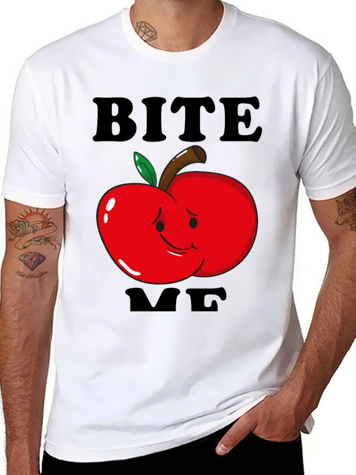 Bite Me Apple Graphic T-Shirt