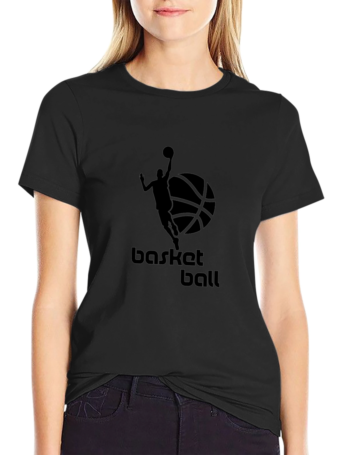 Mens Black Basketball Graphic Tee
