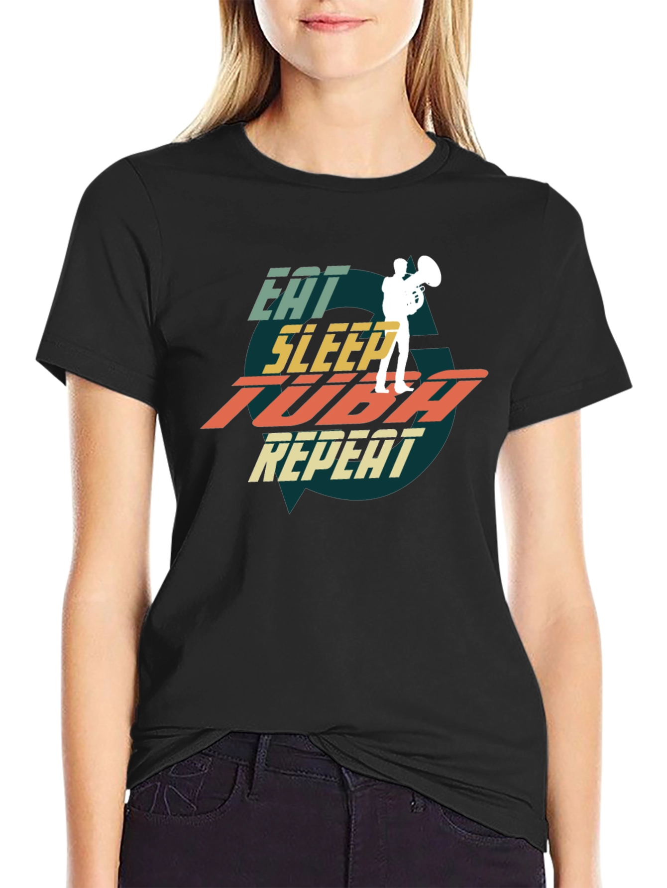 Eat Sleep Tuba Repeat Graphic Tee