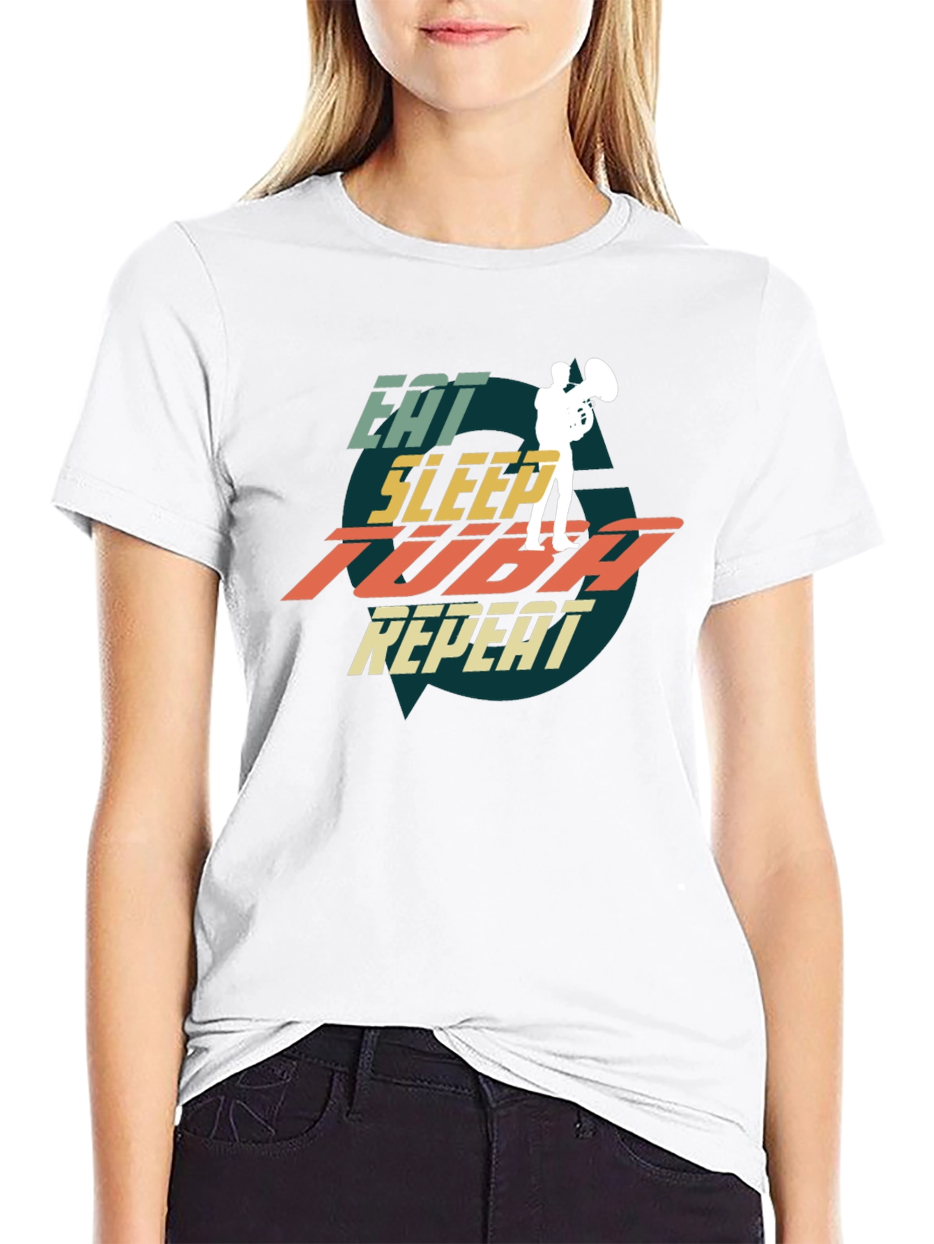Eat Sleep Tuba Repeat Graphic Tee