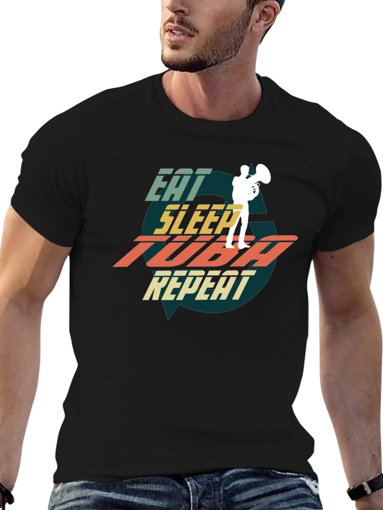 Eat Sleep Tuba Repeat Graphic Tee