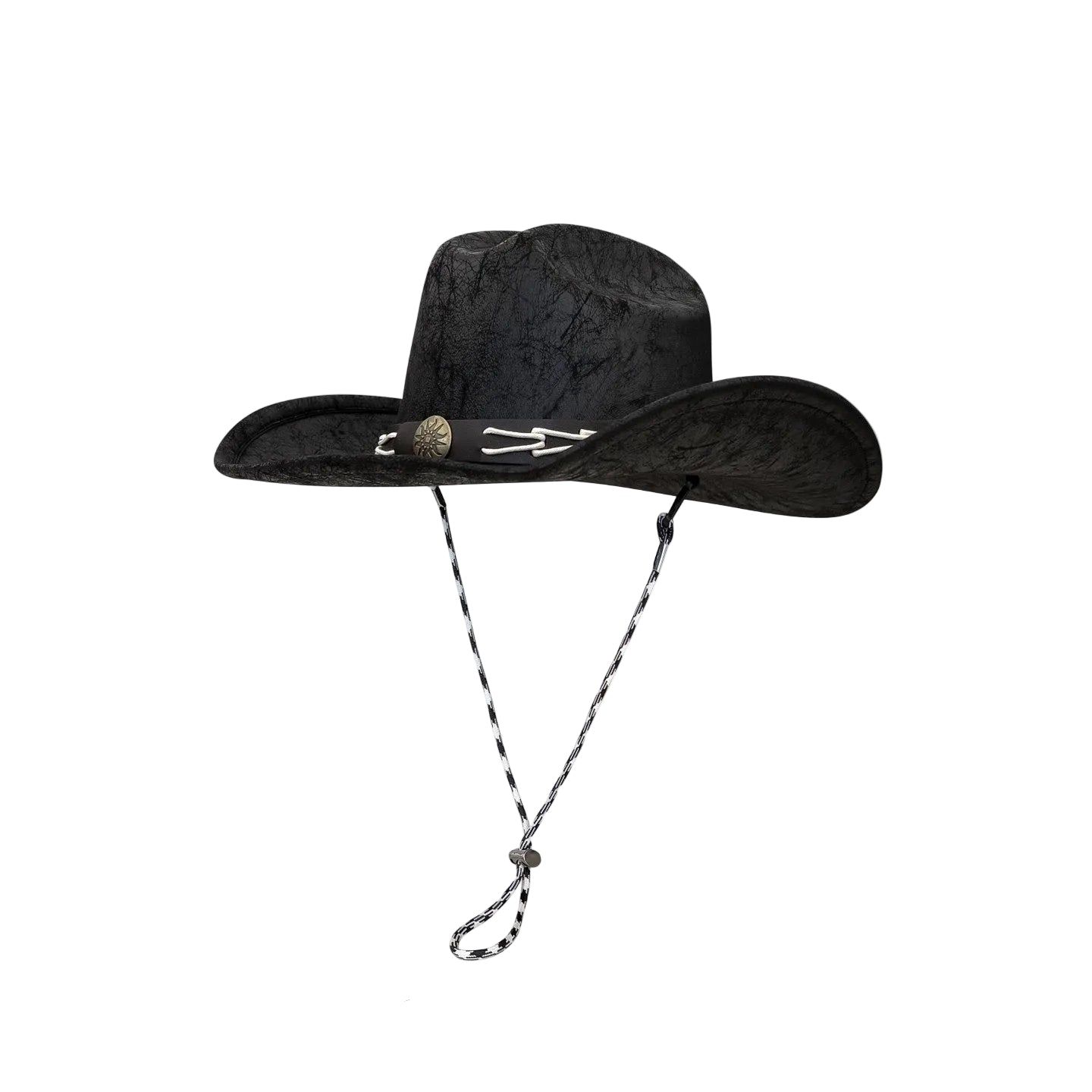 Trendy Western Cowboy Hat with Lace-Up Detail for Men and Women