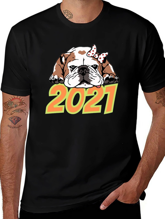 Bulldog 2021 T-Shirt Cute Dog Tee