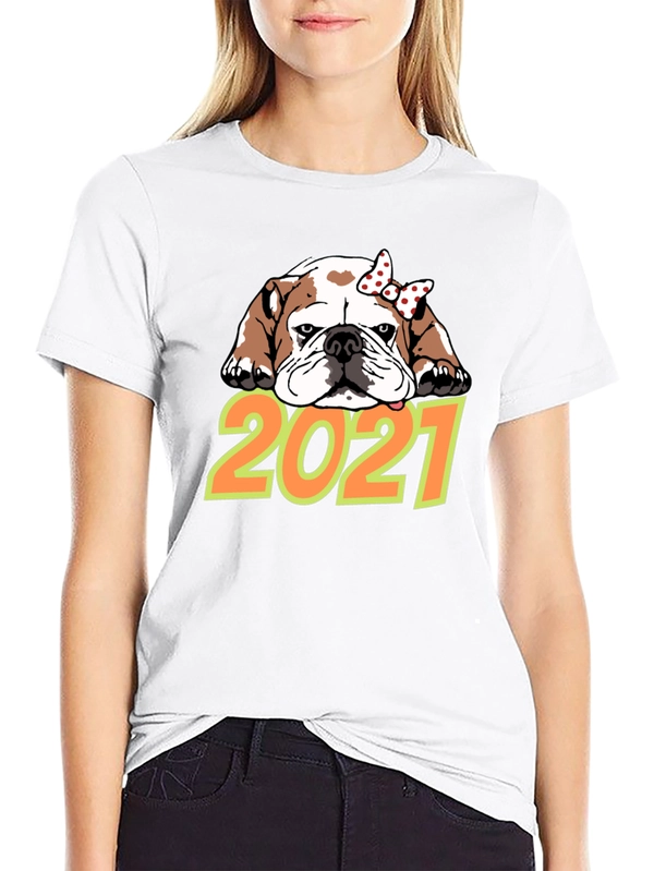 Bulldog 2021 T-Shirt Cute Dog Tee