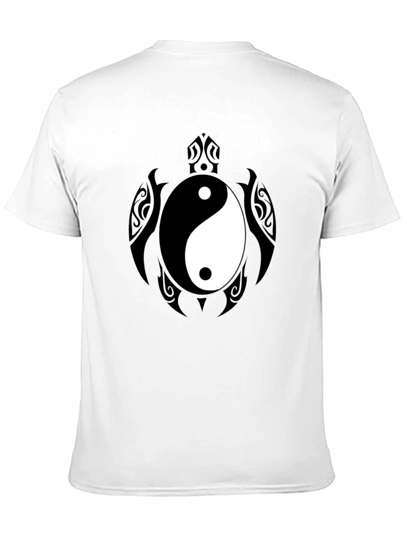 Yin Yang Turtle Graphic Tee - Mens Black T-Shirt
