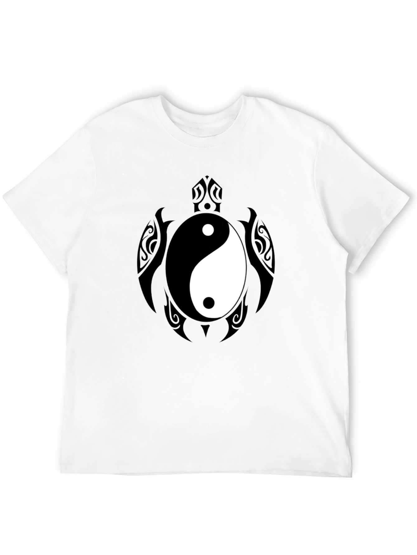 Yin Yang Turtle Graphic Tee - Mens Black T-Shirt
