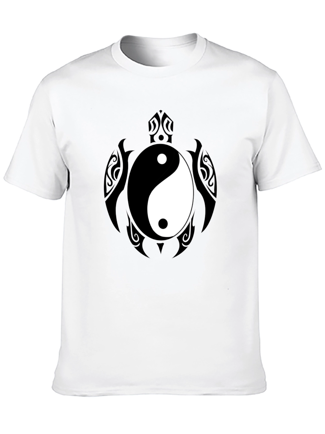 Yin Yang Turtle Graphic Tee - Mens Black T-Shirt