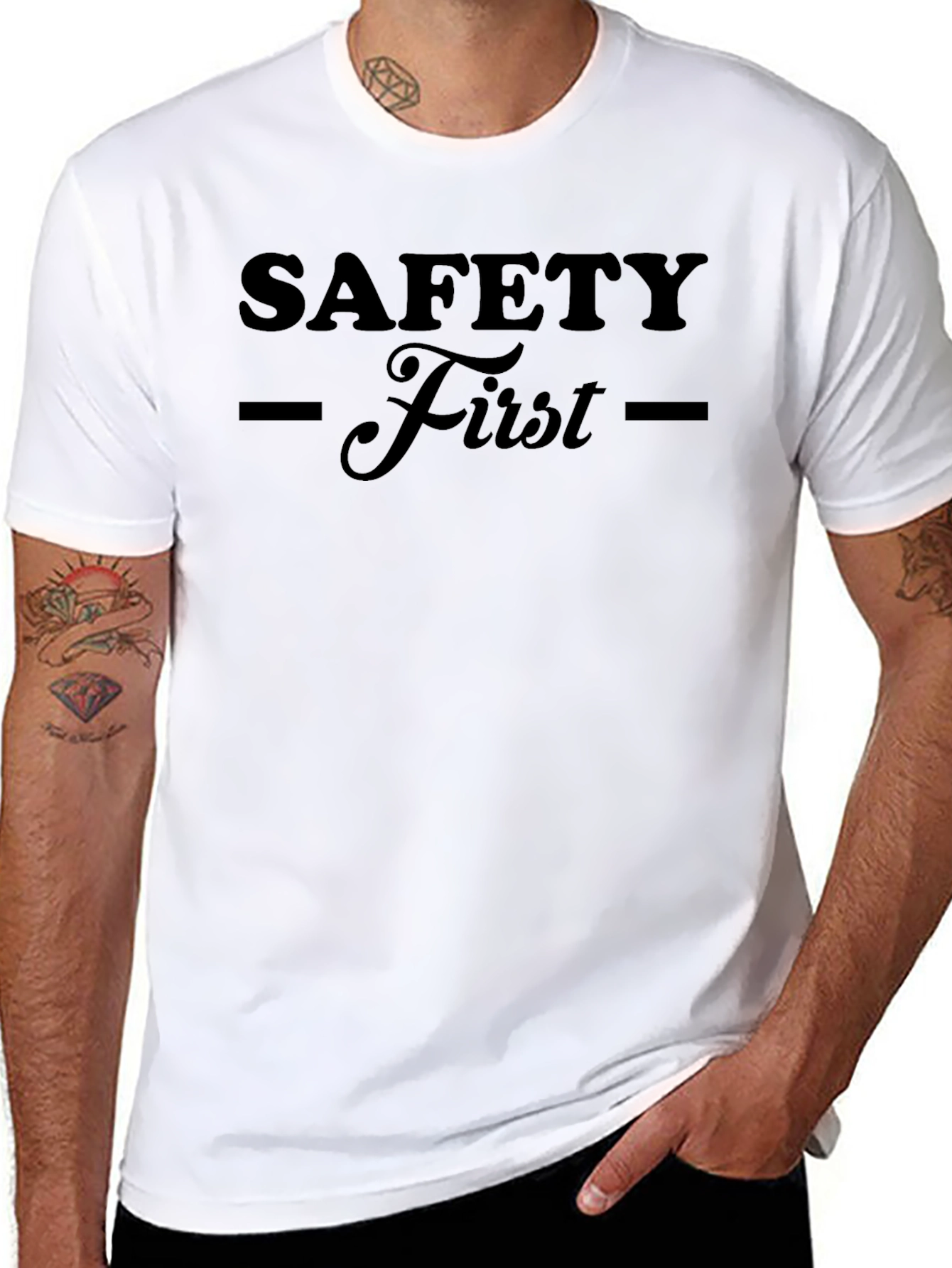 Safety First T-Shirt - Black Graphic Tee
