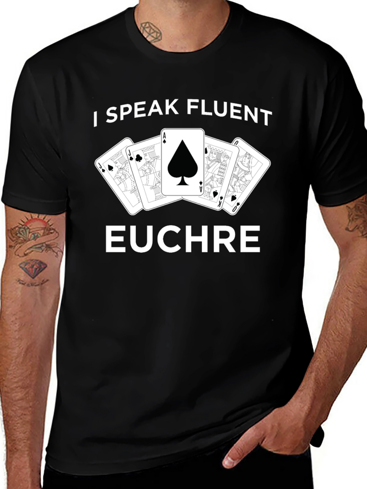 Fluent Euchre Card Game Graphic Tee
