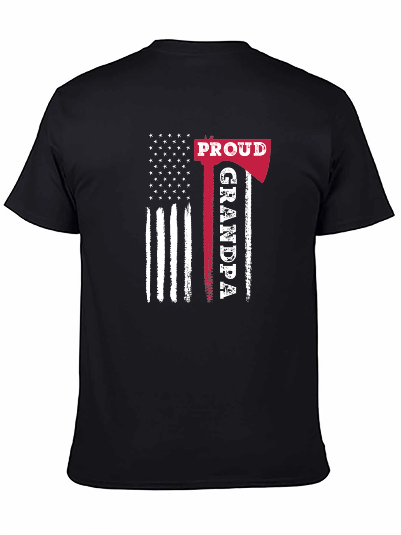 Proud Grandpa Axe American Flag Graphic Tee