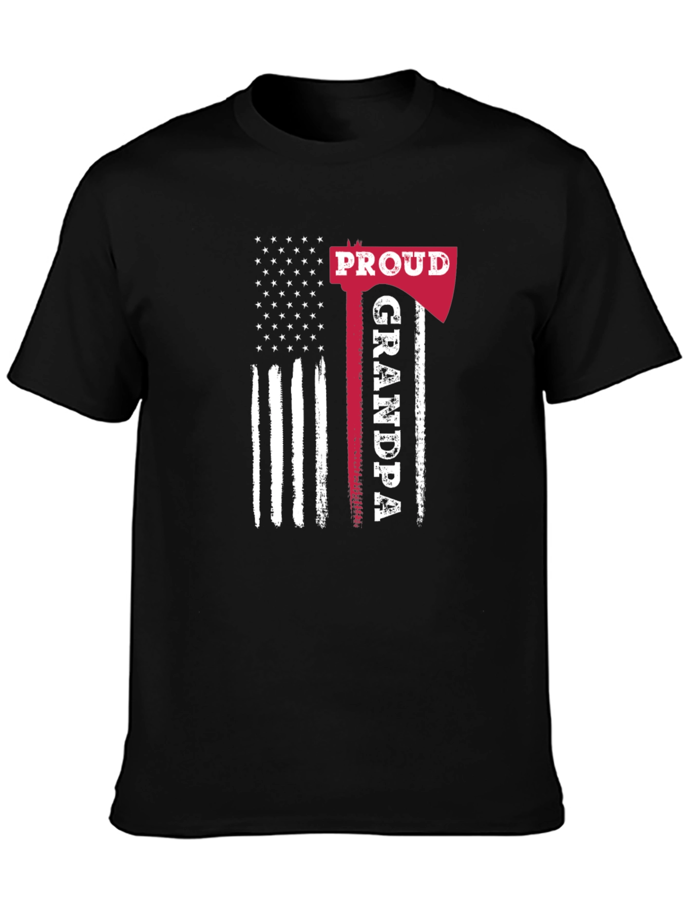 Proud Grandpa Axe American Flag Graphic Tee