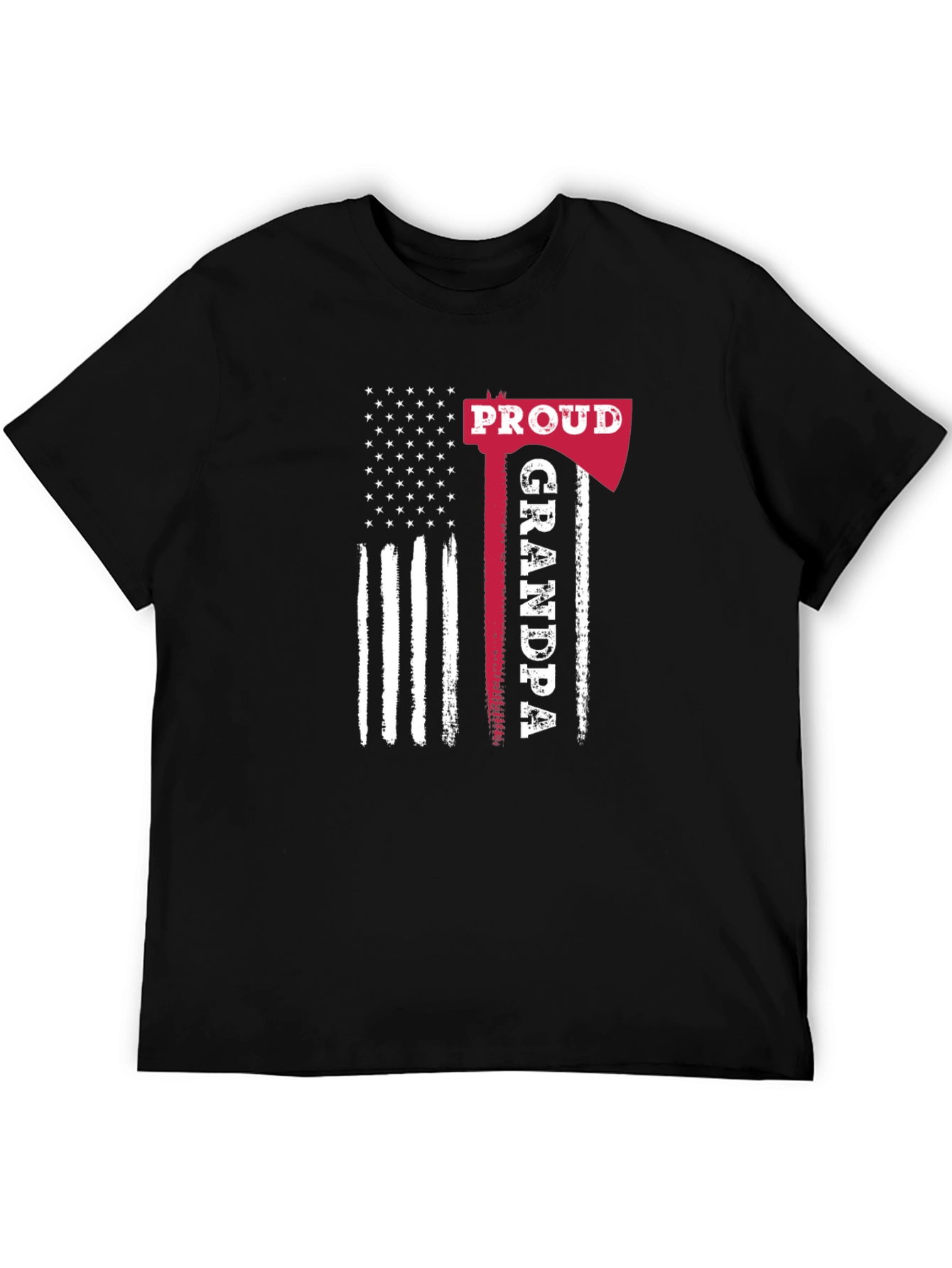 Proud Grandpa Axe American Flag Graphic Tee
