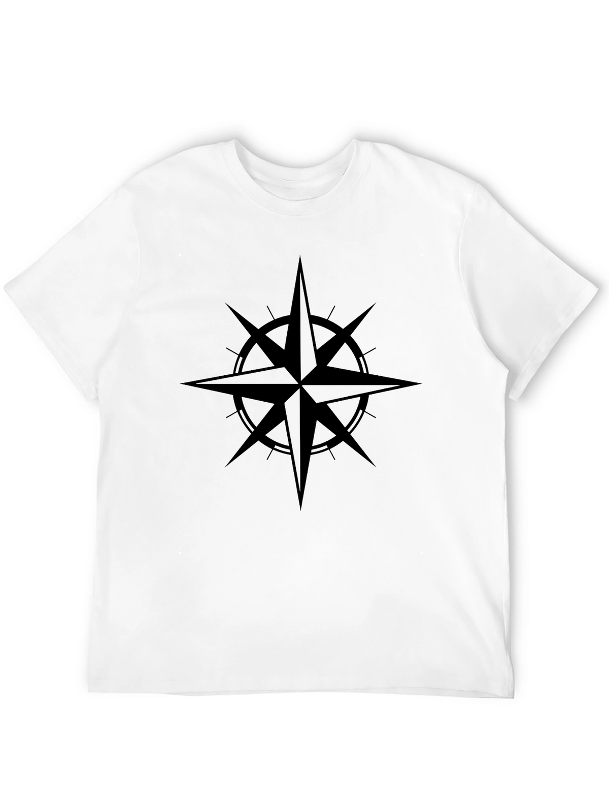 Mens Black Compass Graphic T-Shirt