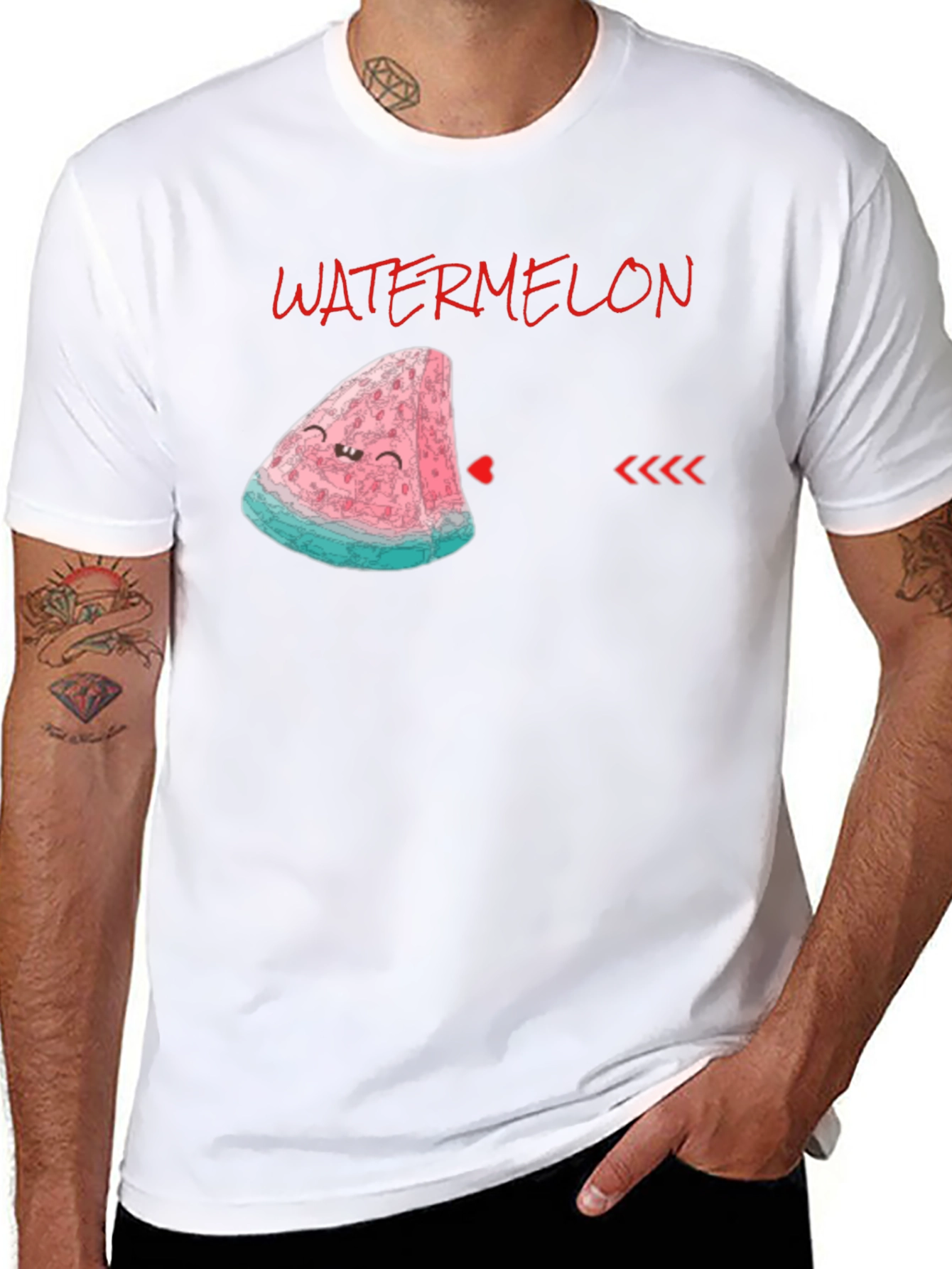 Cute Watermelon Slice Graphic Tee - Unisex Black Shirt