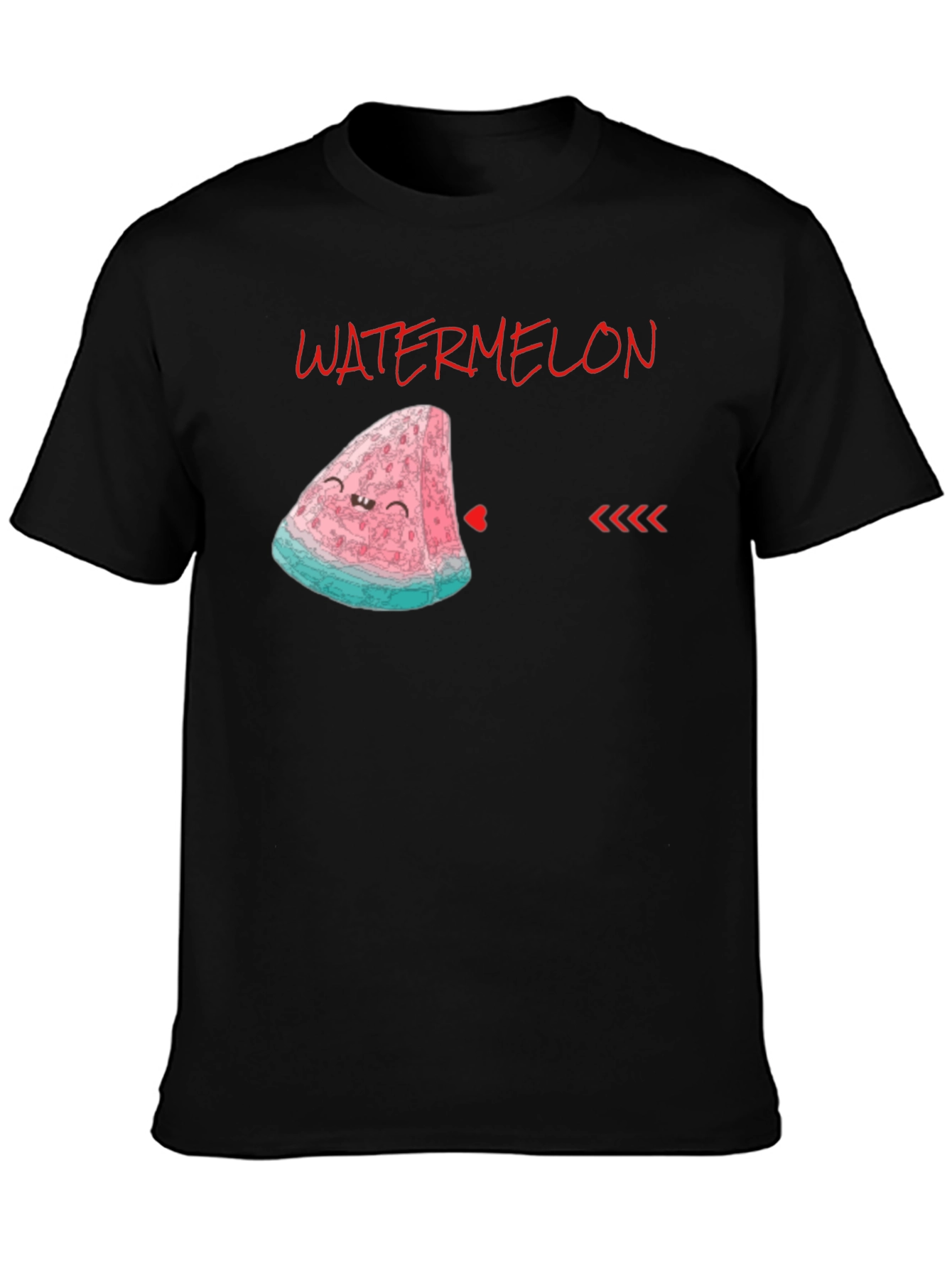 Cute Watermelon Slice Graphic Tee - Unisex Black Shirt