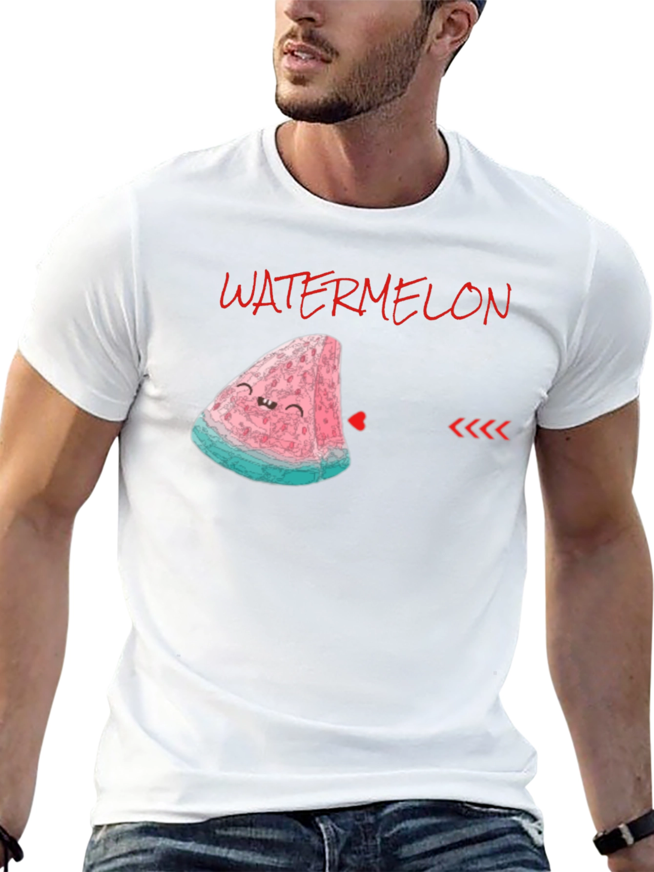 Cute Watermelon Slice Graphic Tee - Unisex Black Shirt