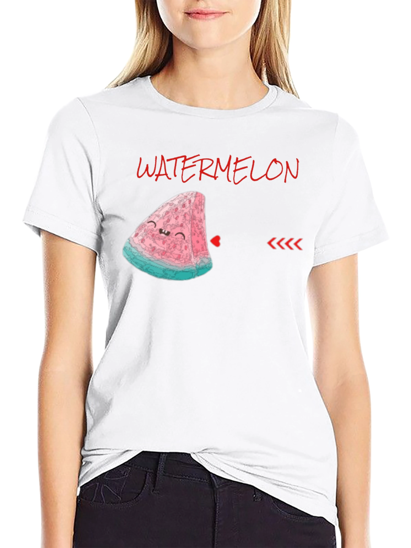 Cute Watermelon Slice Graphic Tee - Unisex Black Shirt