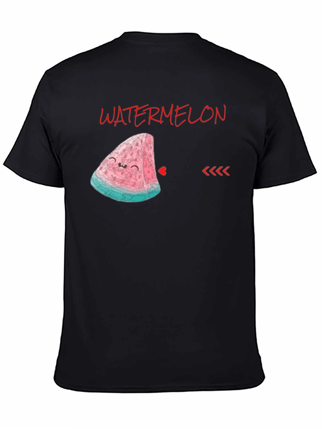 Cute Watermelon Slice Graphic Tee - Unisex Black Shirt