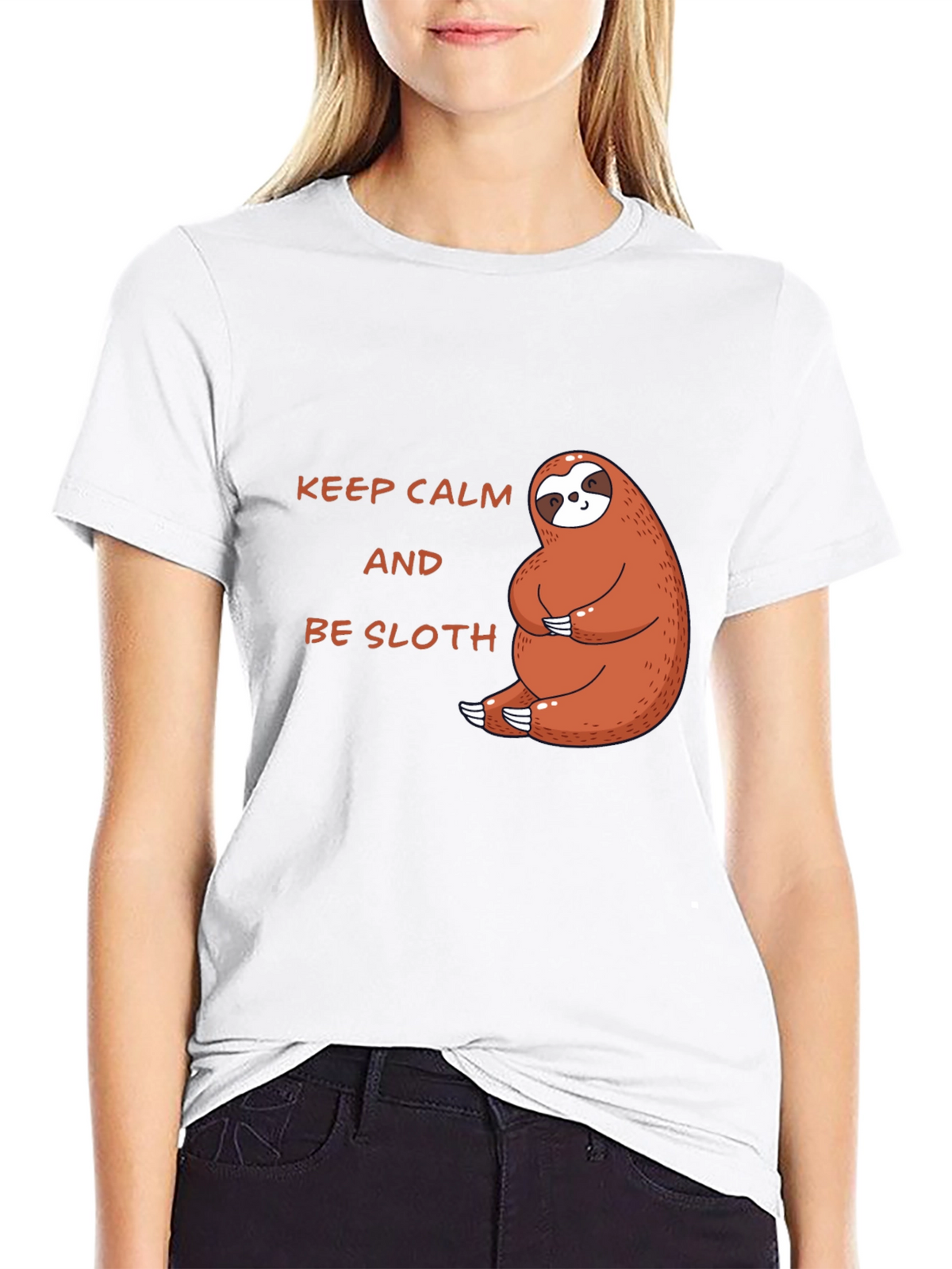 Keep Calm Be Sloth Black T-Shirt