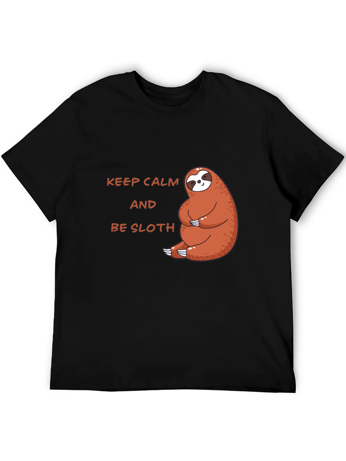Keep Calm Be Sloth Black T-Shirt