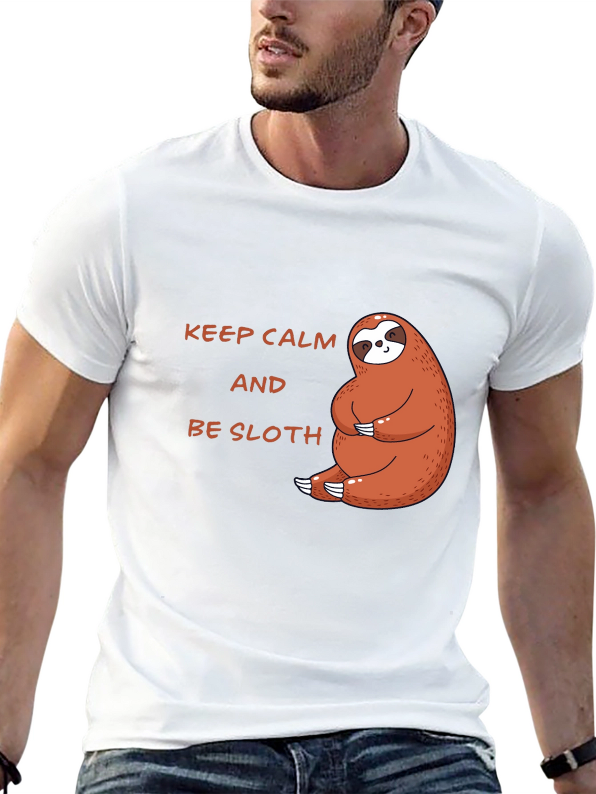 Keep Calm Be Sloth Black T-Shirt