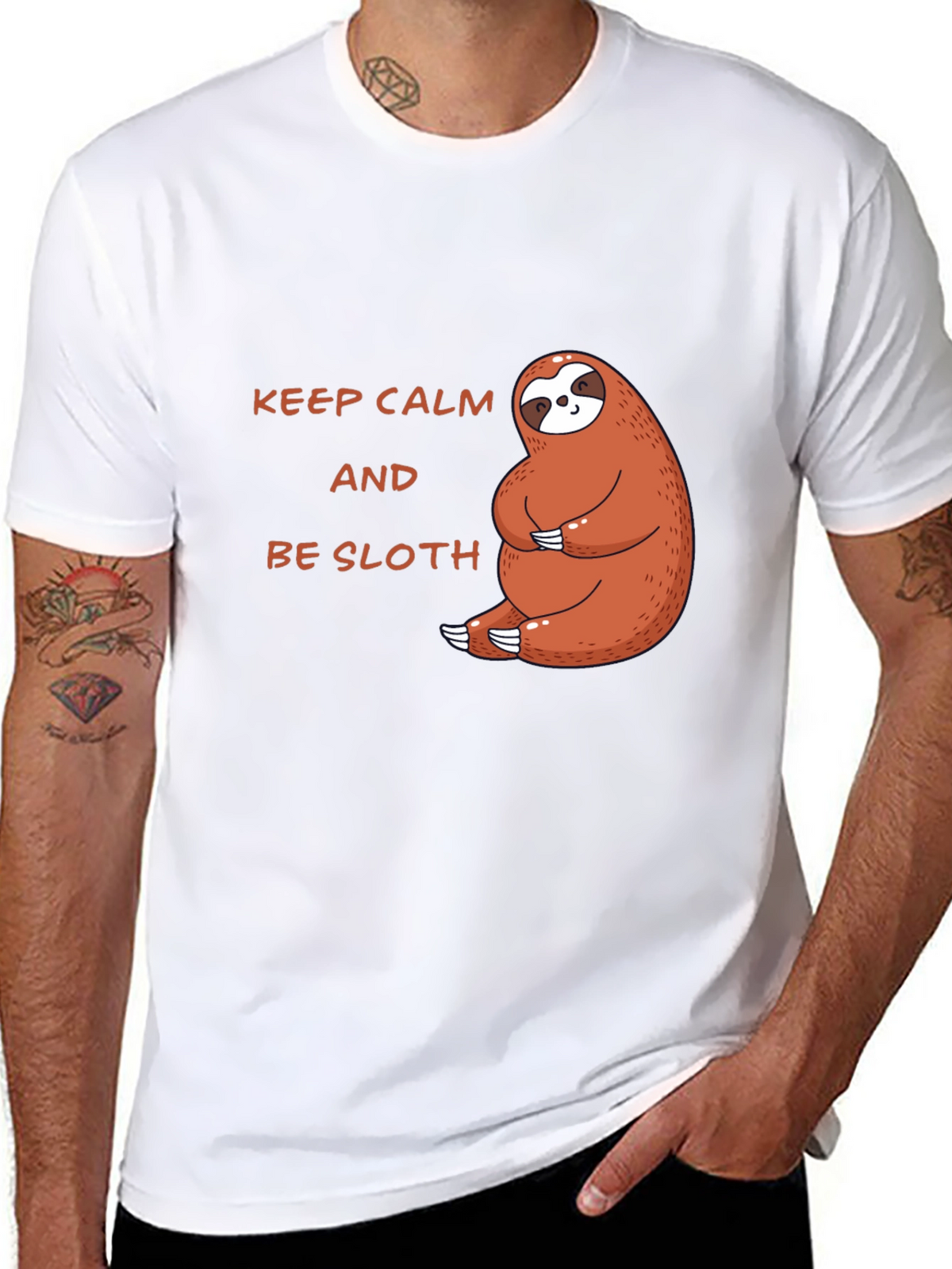 Keep Calm Be Sloth Black T-Shirt