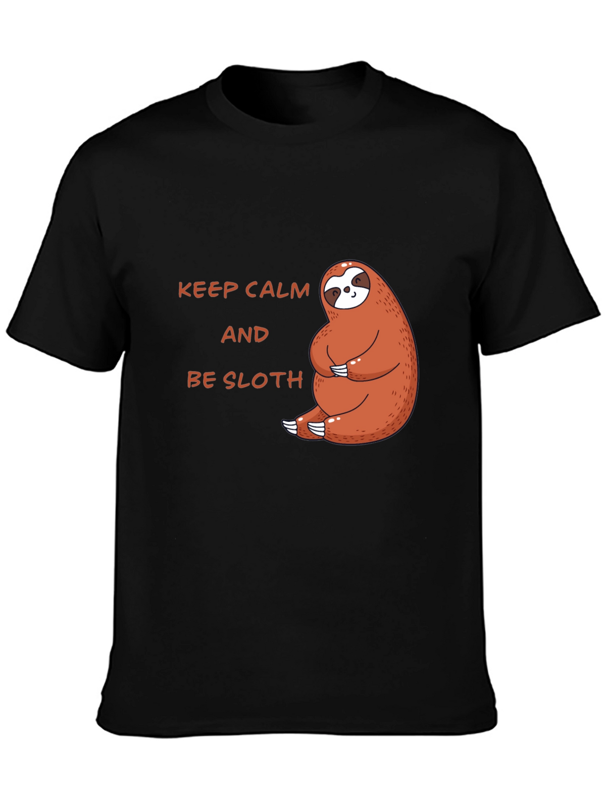 Keep Calm Be Sloth Black T-Shirt