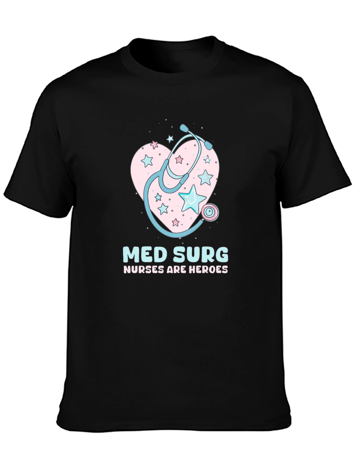 Med Surg Nurse Heroes Black T-Shirt