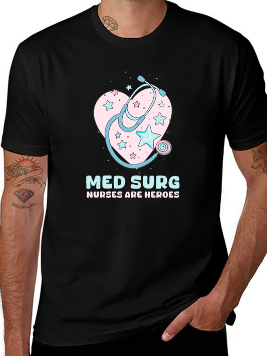 Med Surg Nurse Heroes Black T-Shirt