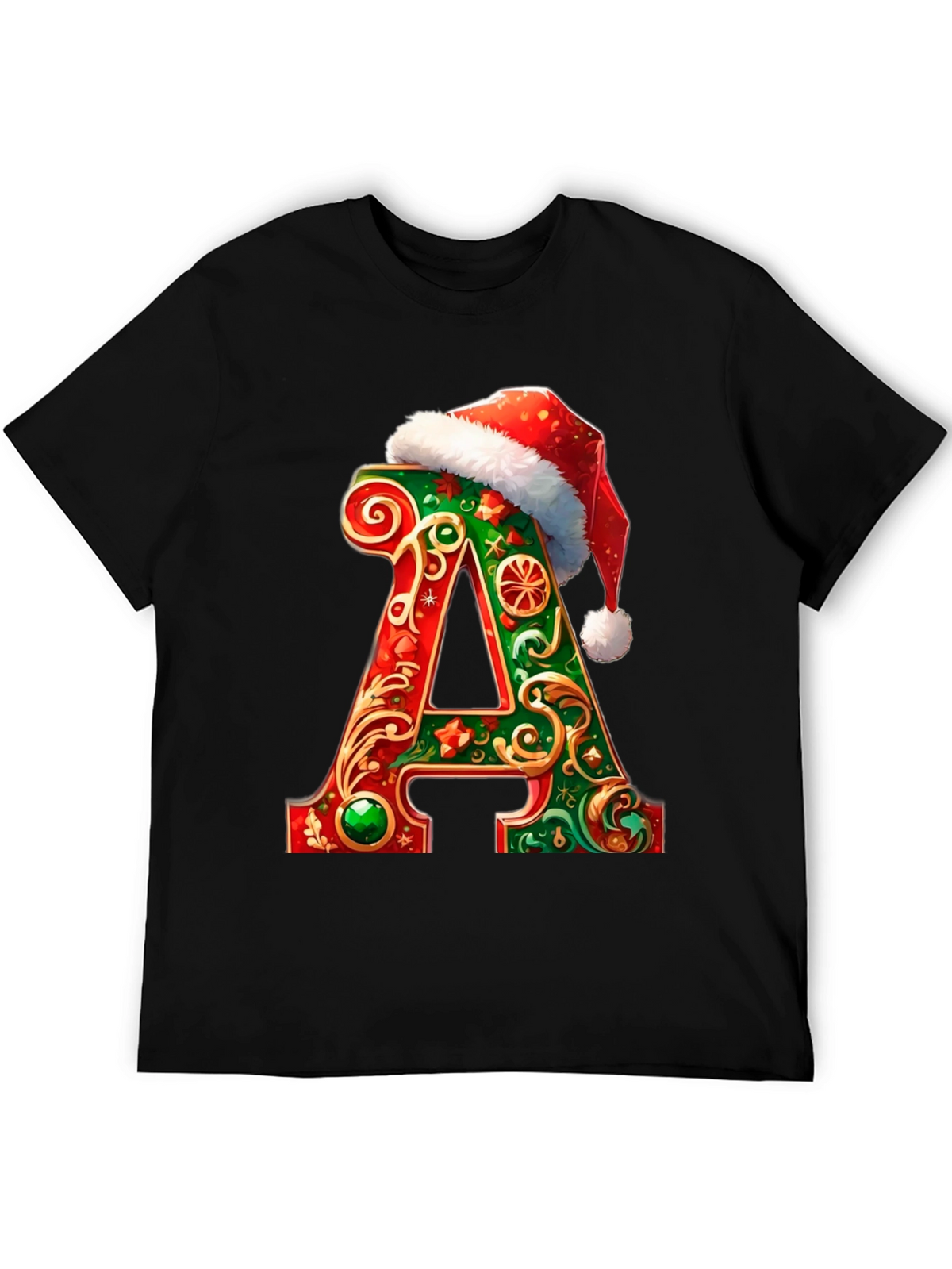 Festive Initial A Christmas T-Shirt