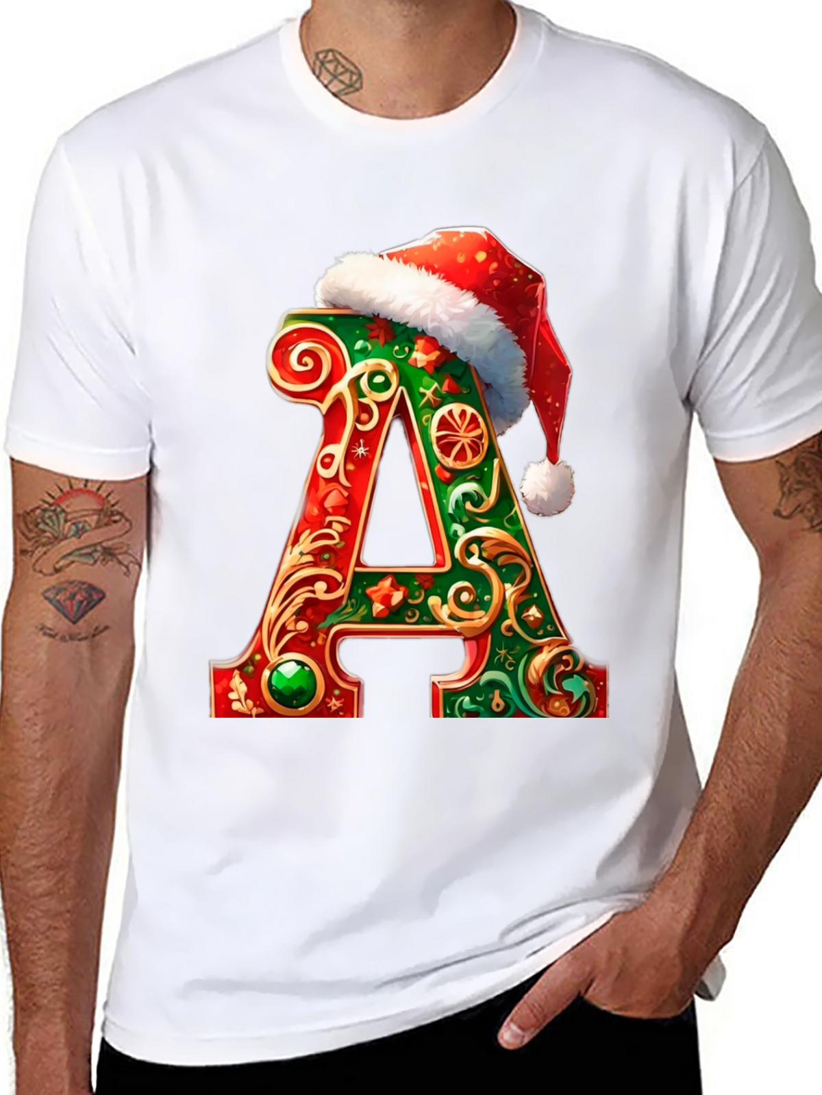 Festive Initial A Christmas T-Shirt