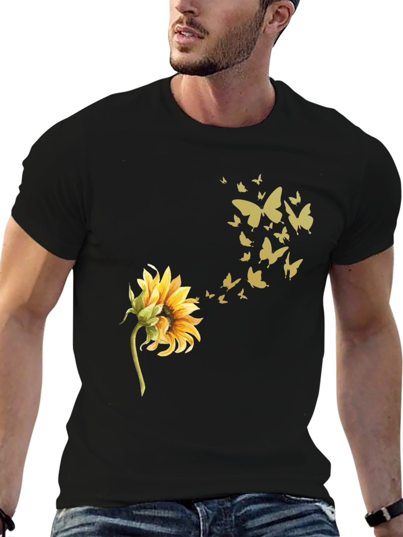 Sunflower Butterfly Graphic Tee