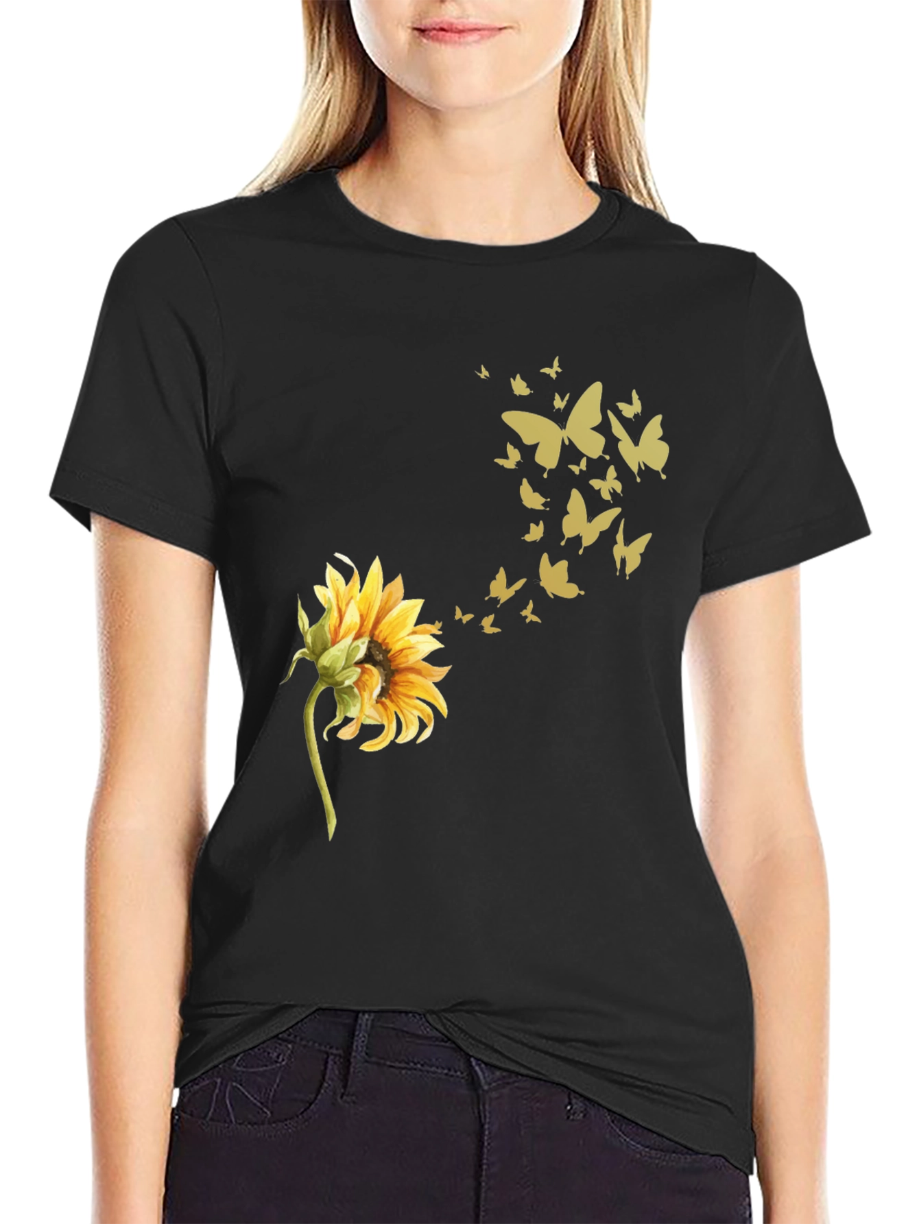 Sunflower Butterfly Graphic Tee