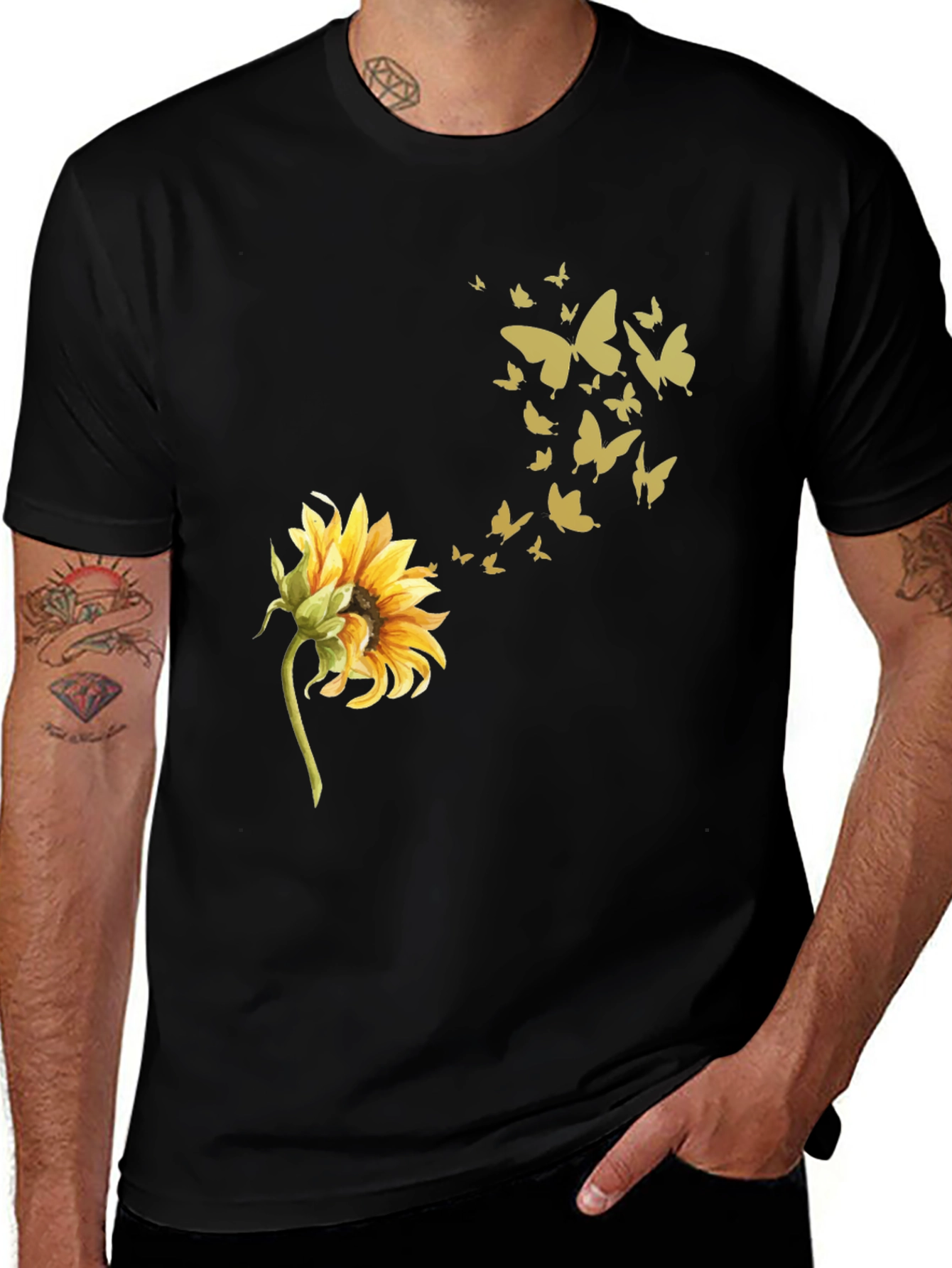 Sunflower Butterfly Graphic Tee