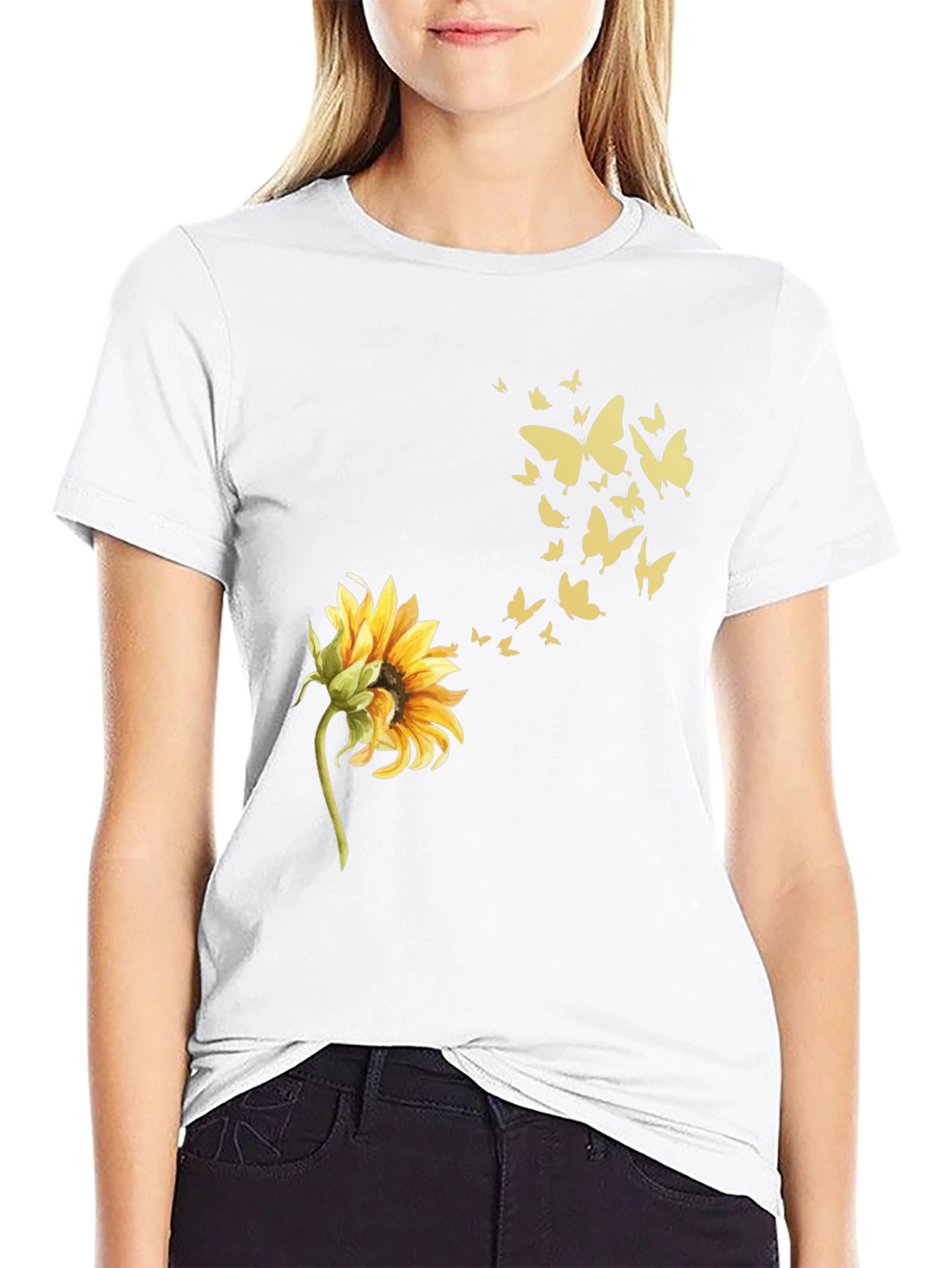 Sunflower Butterfly Graphic Tee