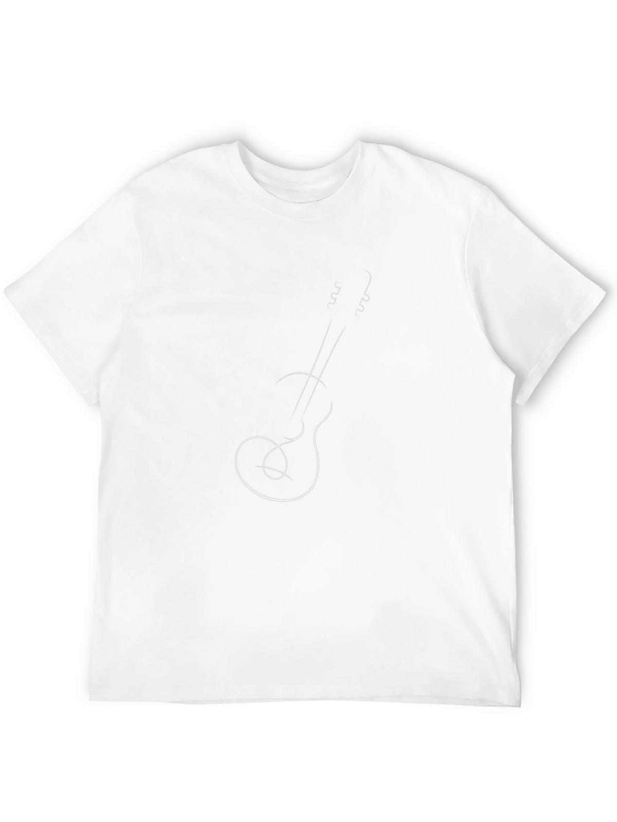 Minimalist Guitar Outline Graphic T-Shirt