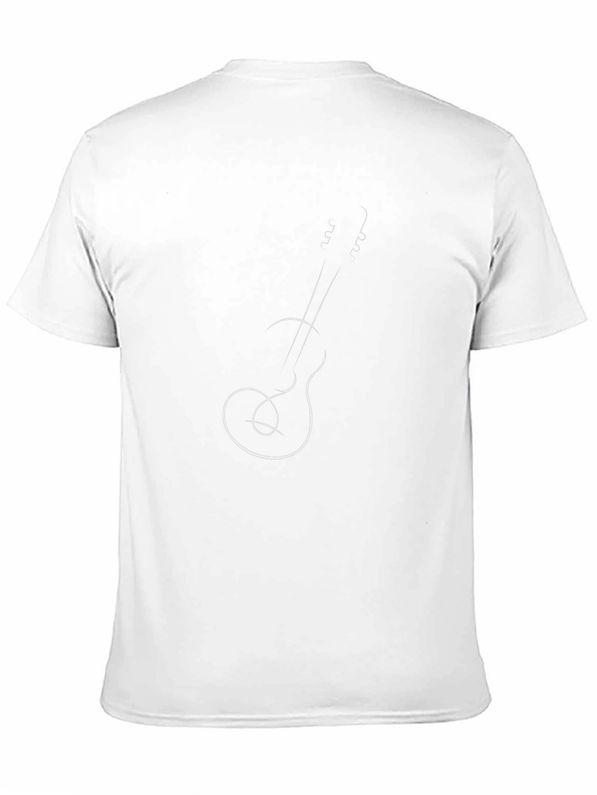 Minimalist Guitar Outline Graphic T-Shirt