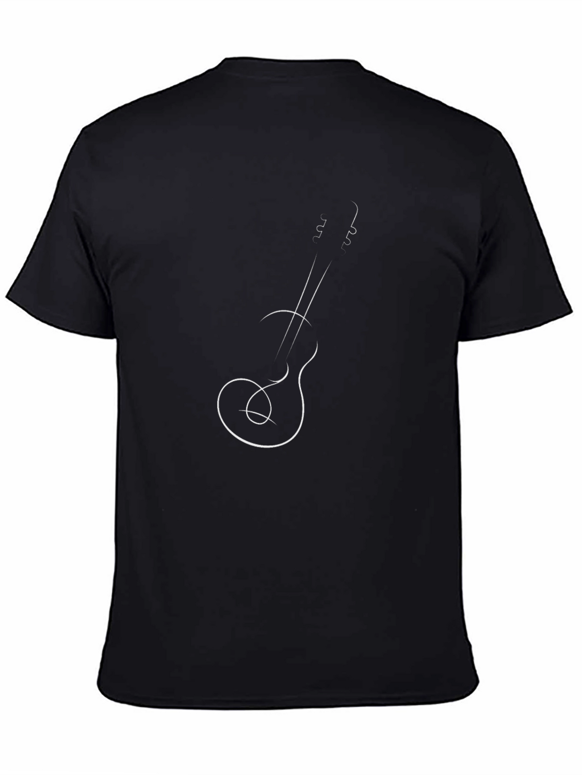 Minimalist Guitar Outline Graphic T-Shirt